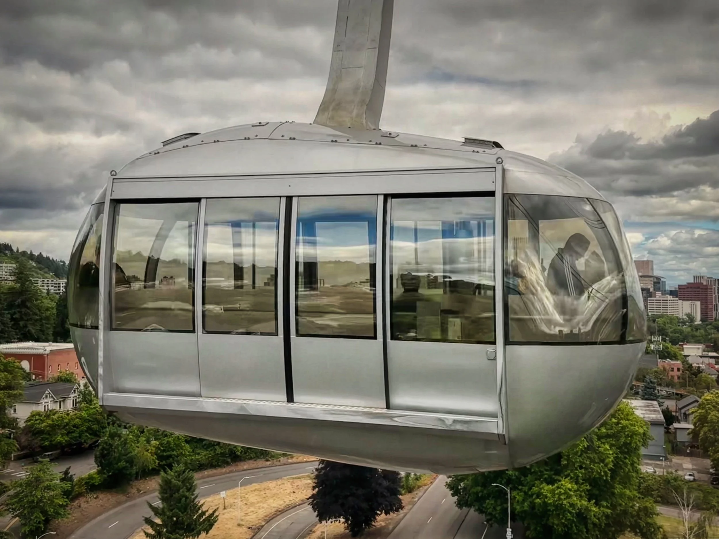 Tram at OHSU using HDR merge. Shot with an iPhone 16 Pro Max. - Portland, Oregon