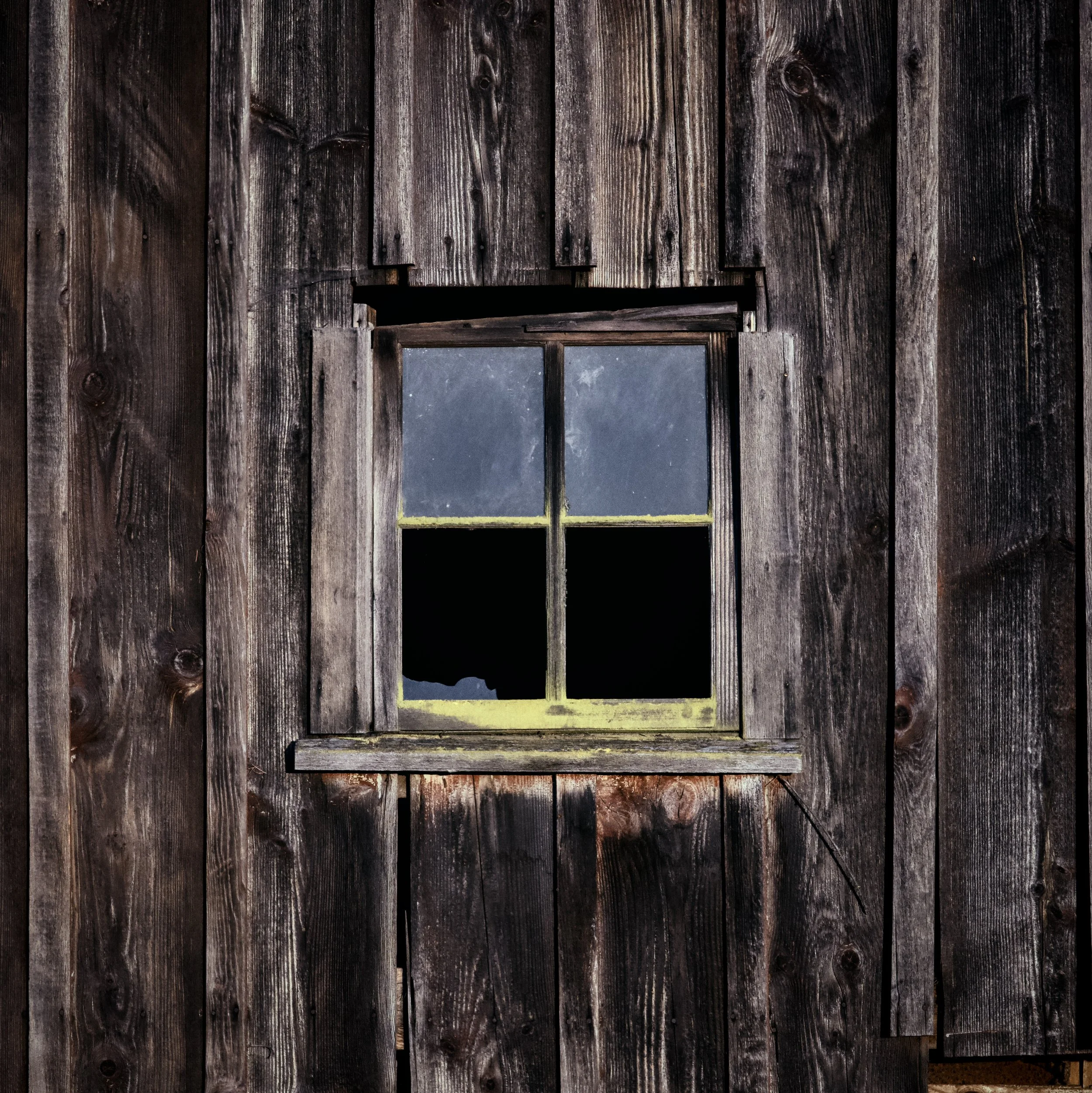 Cabin window outside of Canby, Oregon