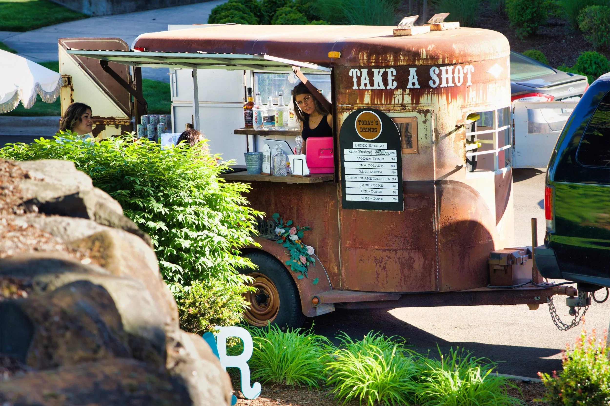 Serving up drinks at Wilsonville Market - Wilsonville, Oregon