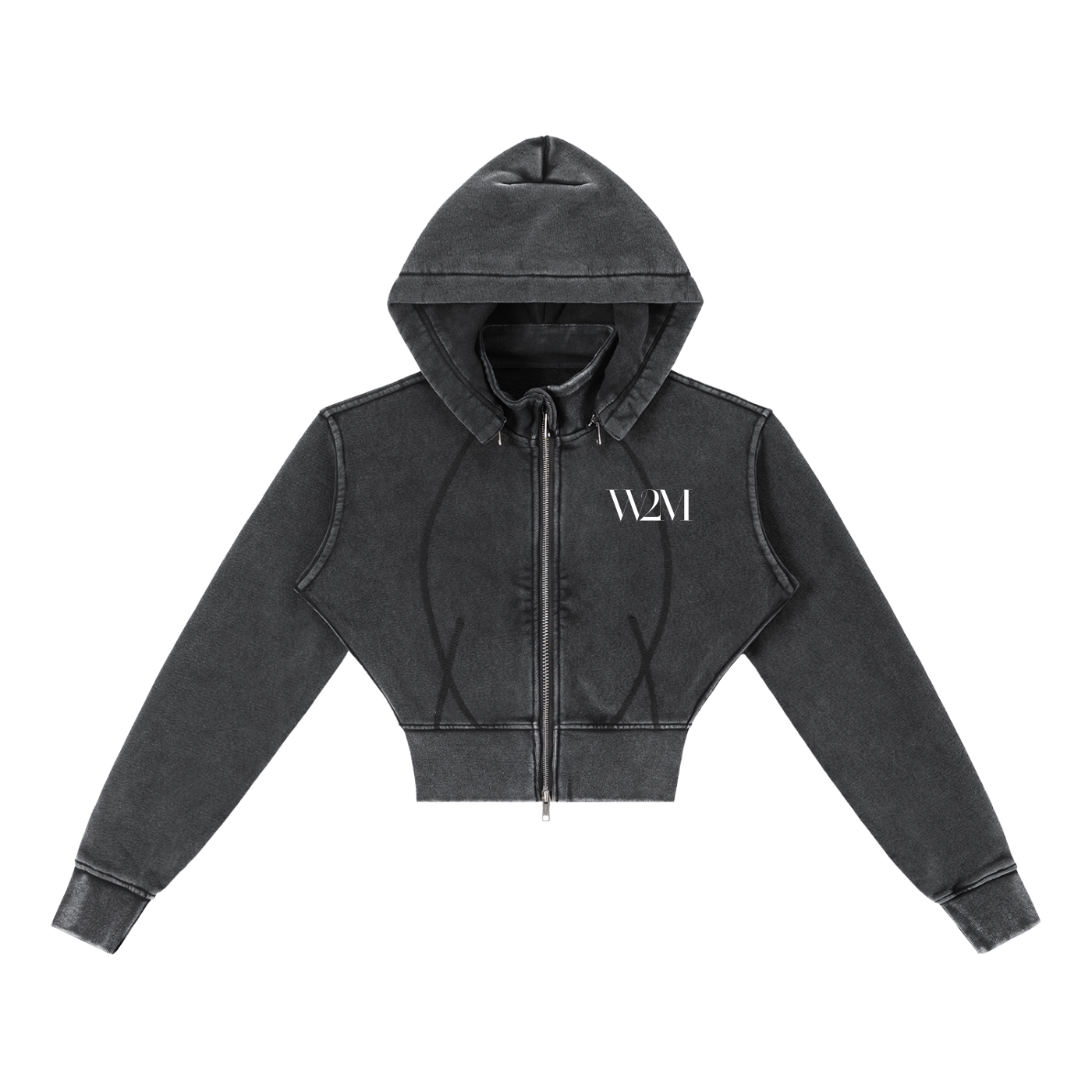 W2M Cropped Fleece Hoodie