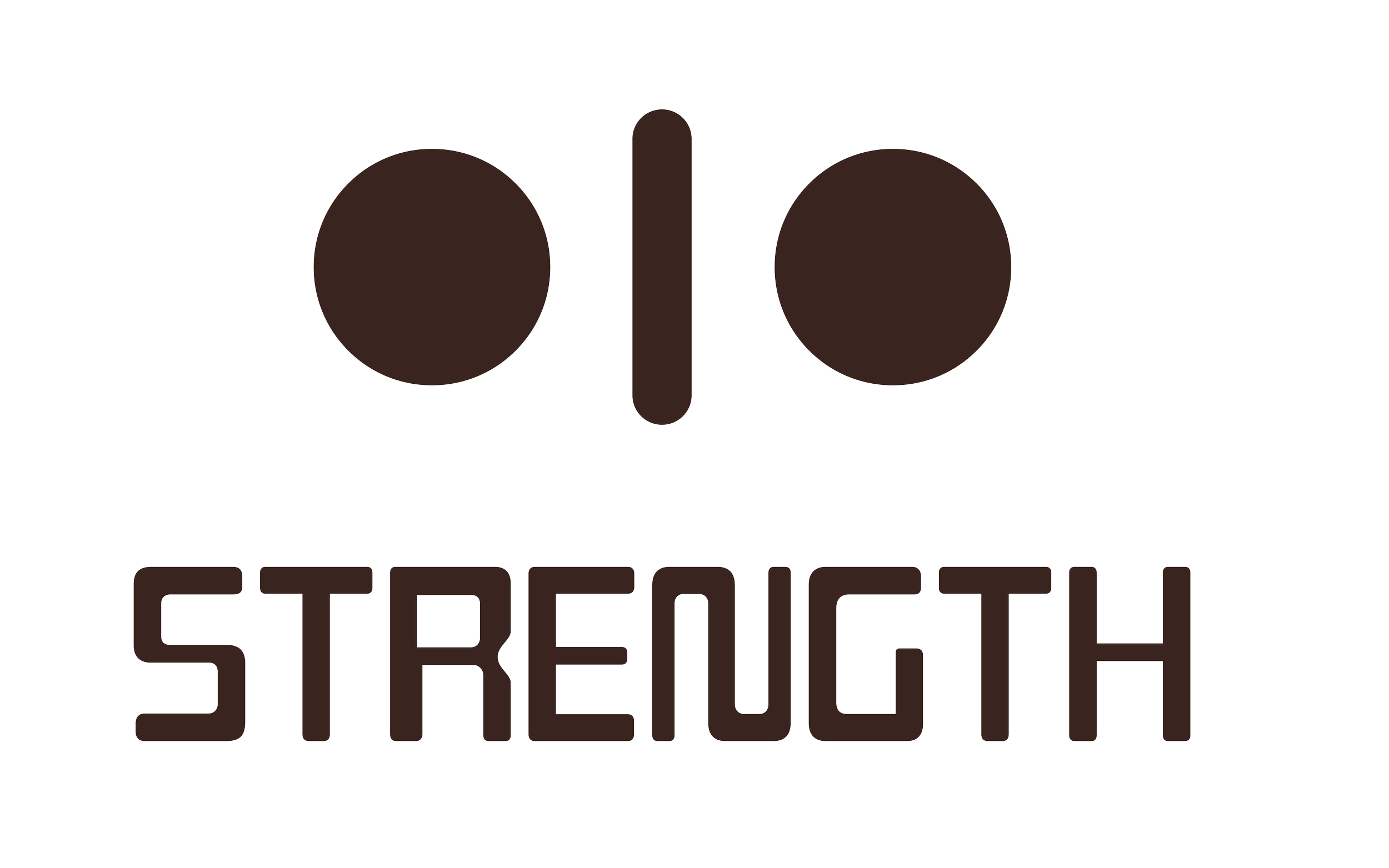 Logo with two coffee beans and the words "STRENGTH" and "STRENGTH" beneath.