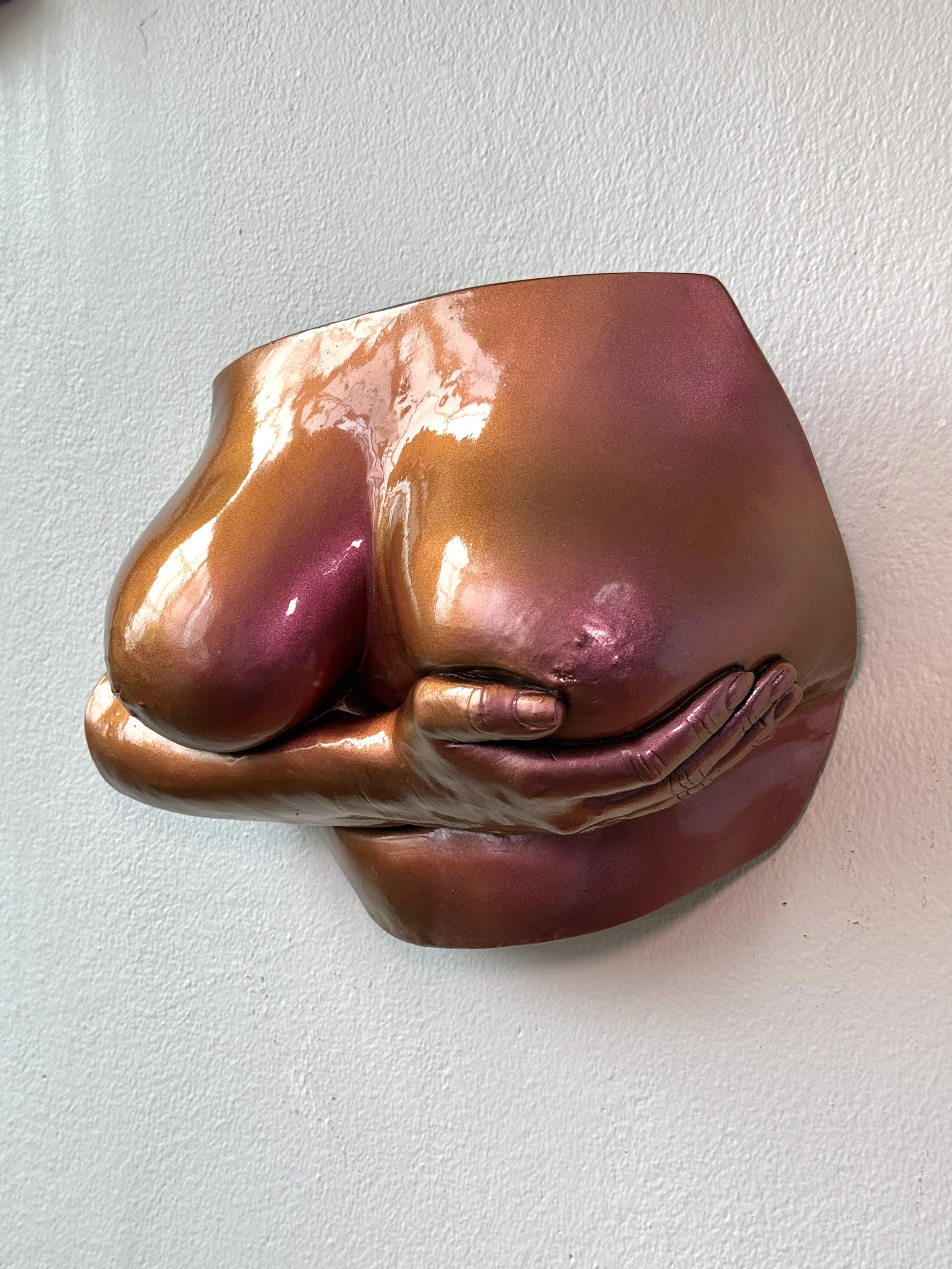 Torso and breast cast in copper iridescent finish — studiolams_ body casting Bangkok