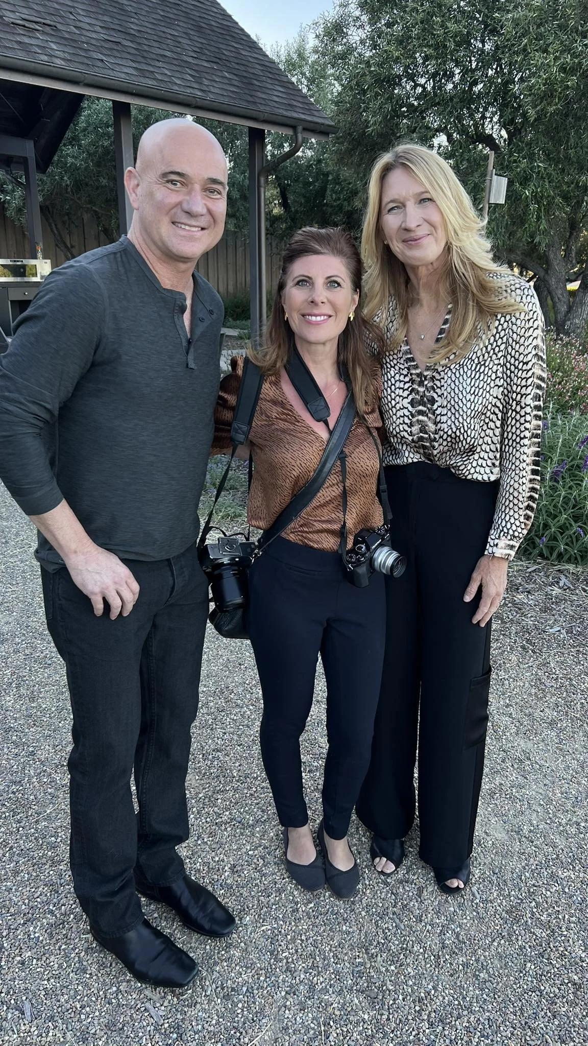 Nicole withTennis Pro's andre agassi and Steffi Graf 