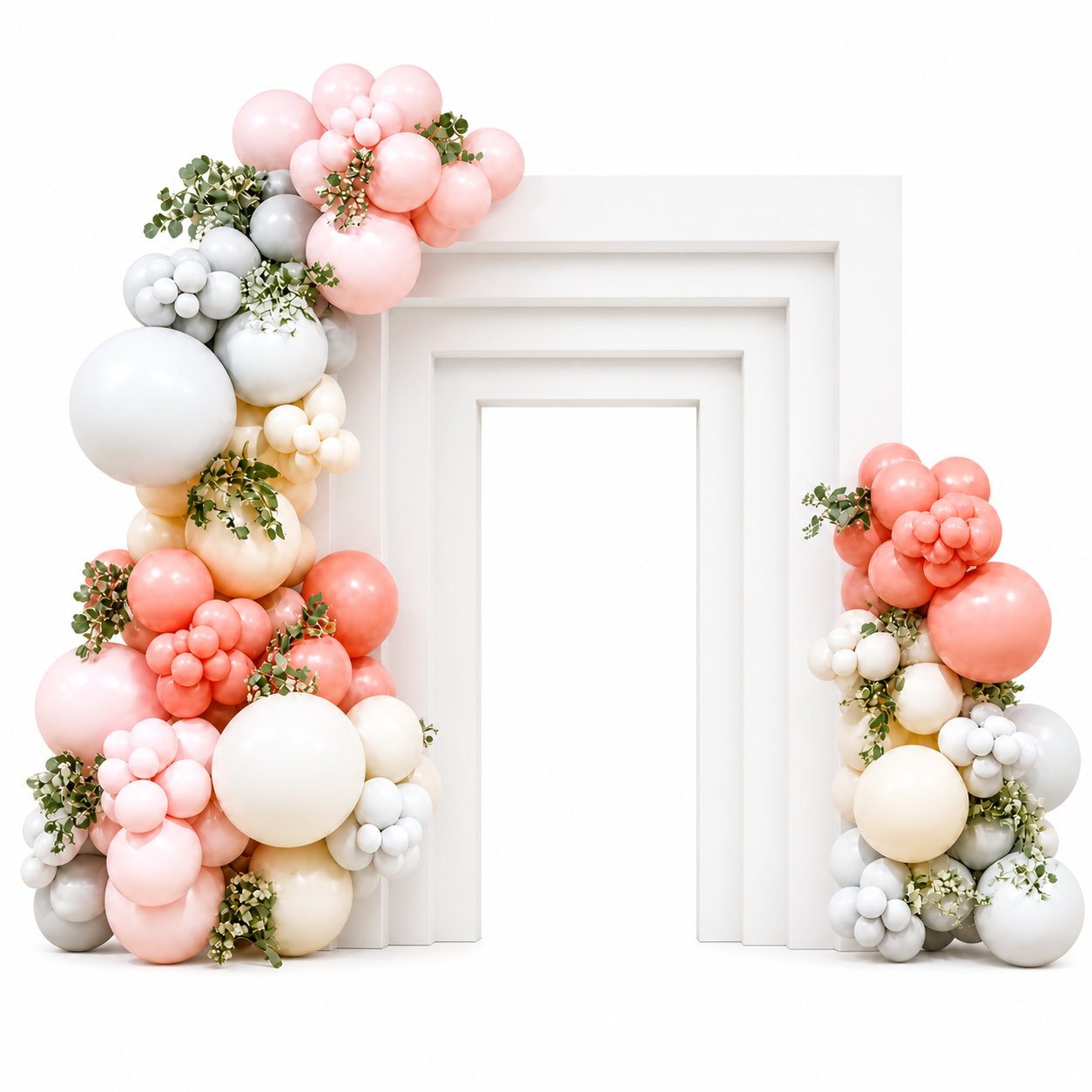 Balloon Decor with Layered Square Arch Setup