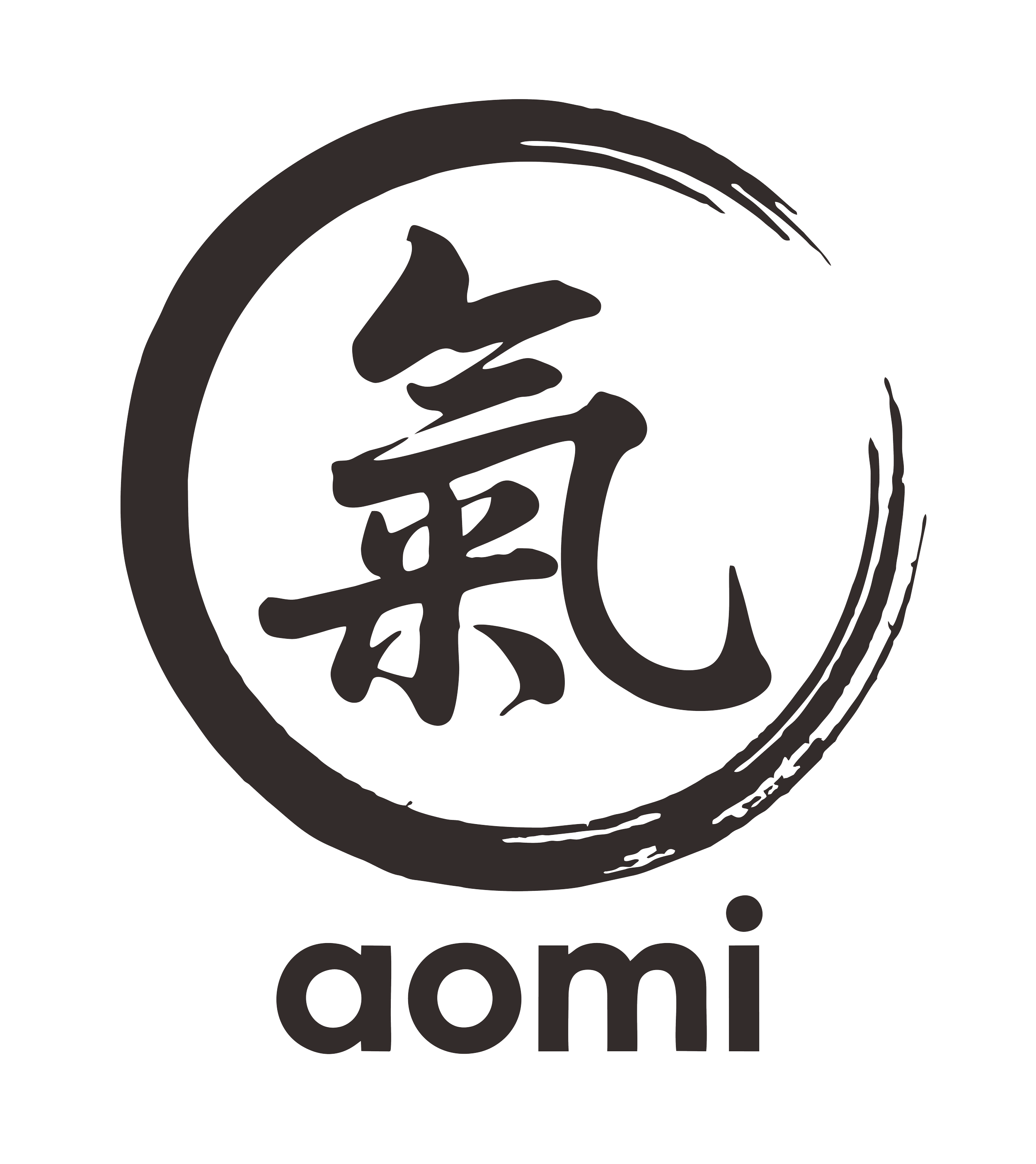 Logo de MAISON AOMI, Un espace confidentiel pour apaiser le mental, nourrir le corps, et laisser l'énergie (le Qi) circuler librement.