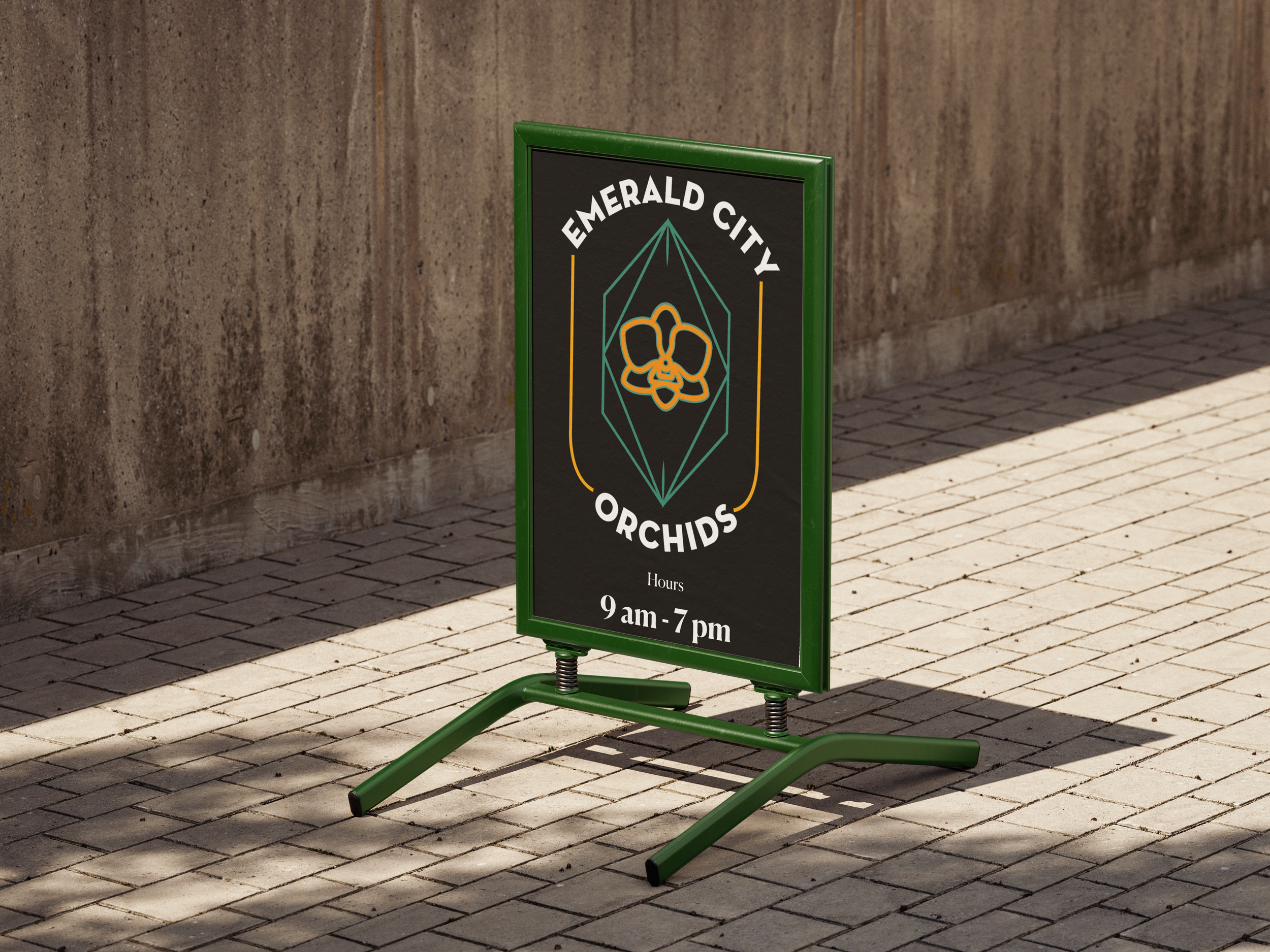 Emerald City Orchids outdoor sign