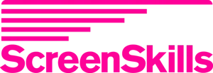 Pink and black abstract graphic with the words 'ScreenSkink' in pink