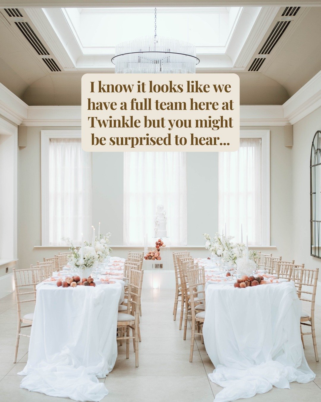 People are always shocked when I say it's just me working for my business. 

I'm always flattered when I hear a 'omg you do all of this on your own' because yes, yes I do! 😉

The styling, the moodboards, the client calls, proposals, marketing, email