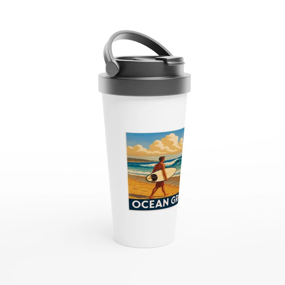 Ocean Grove Stainless Steel Travel Mug - 15oz Insulated Coffee Cup
