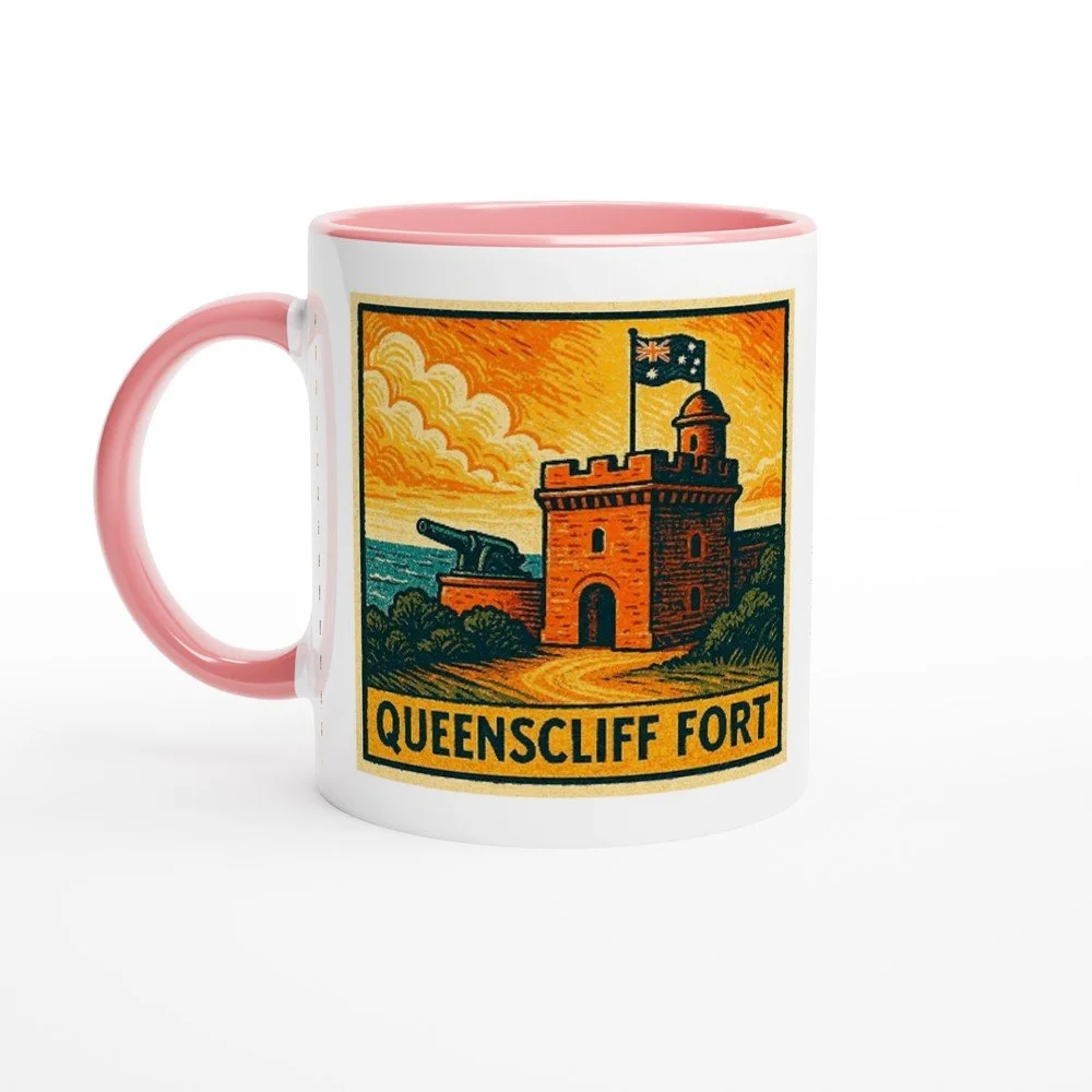 Queenscliff Fort Ceramic Mug - Bellarine Tide Art - 11oz Gift Mug