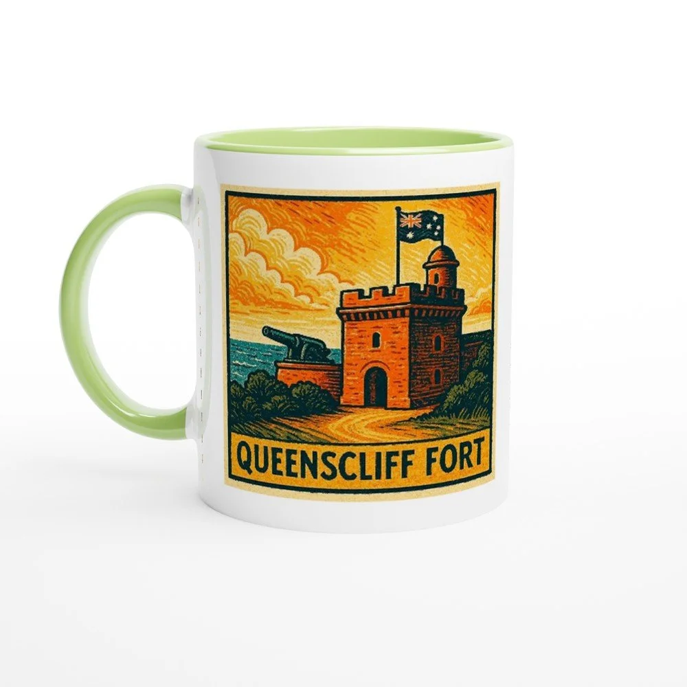 Queenscliff Fort Ceramic Mug - Bellarine Tide Art - 11oz Gift Mug