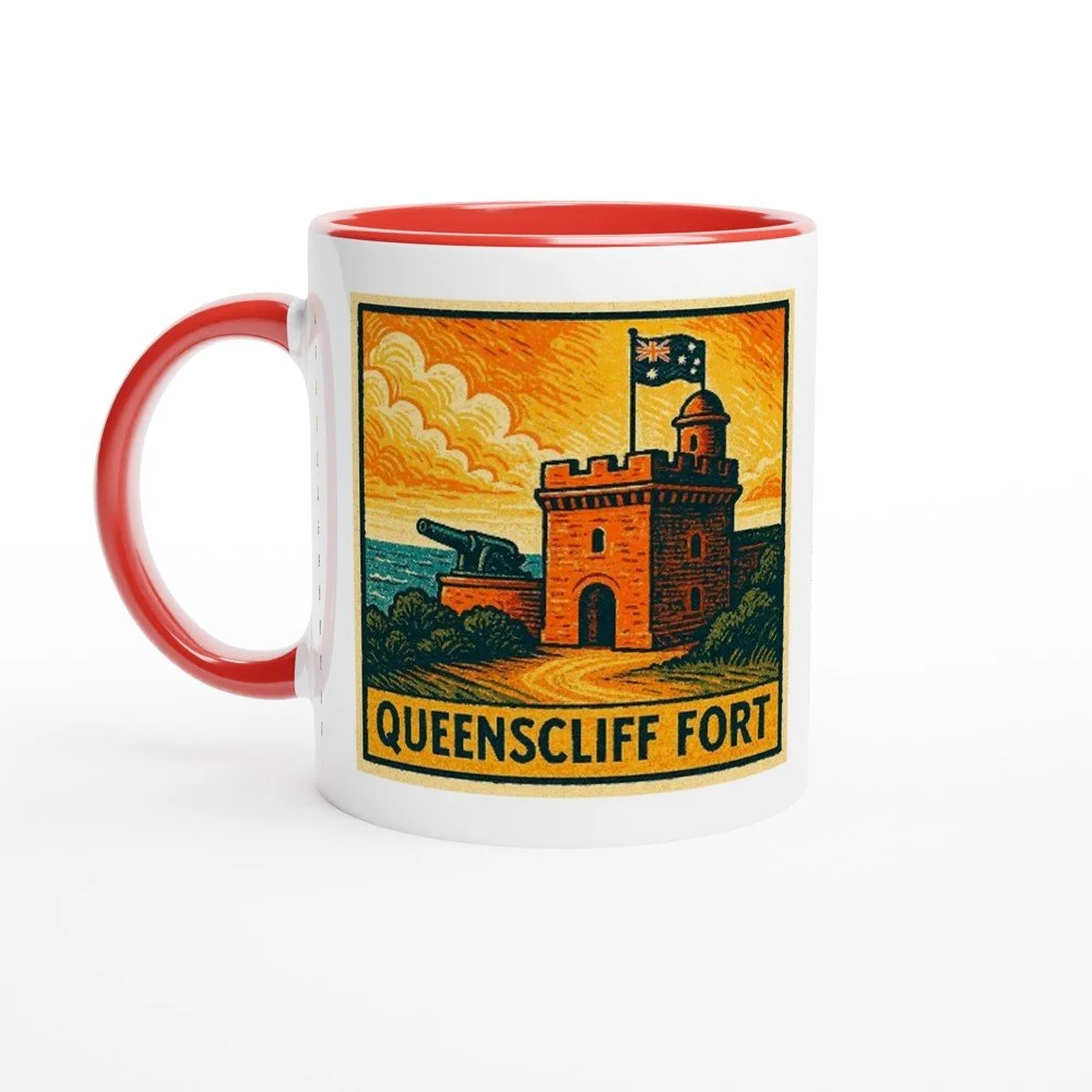 Queenscliff Fort Ceramic Mug - Bellarine Tide Art - 11oz Gift Mug