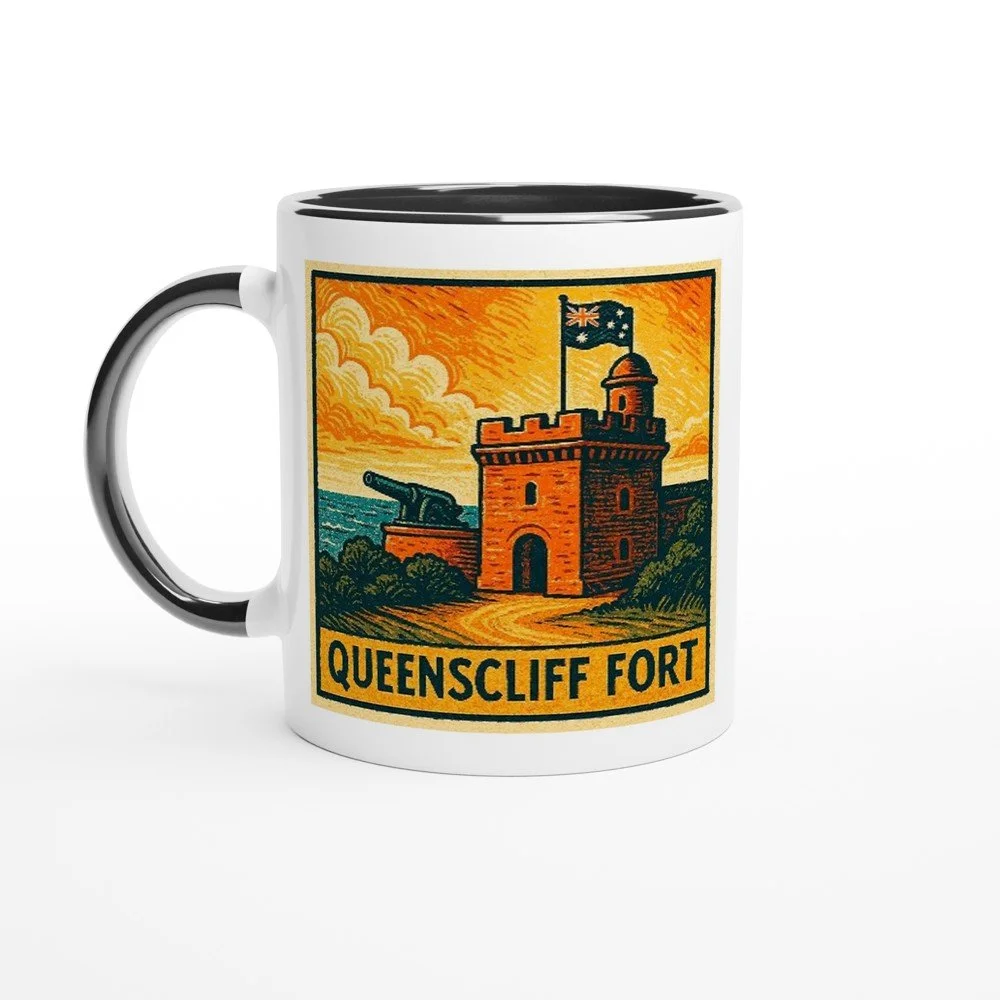 Queenscliff Fort Ceramic Mug - Bellarine Tide Art - 11oz Gift Mug