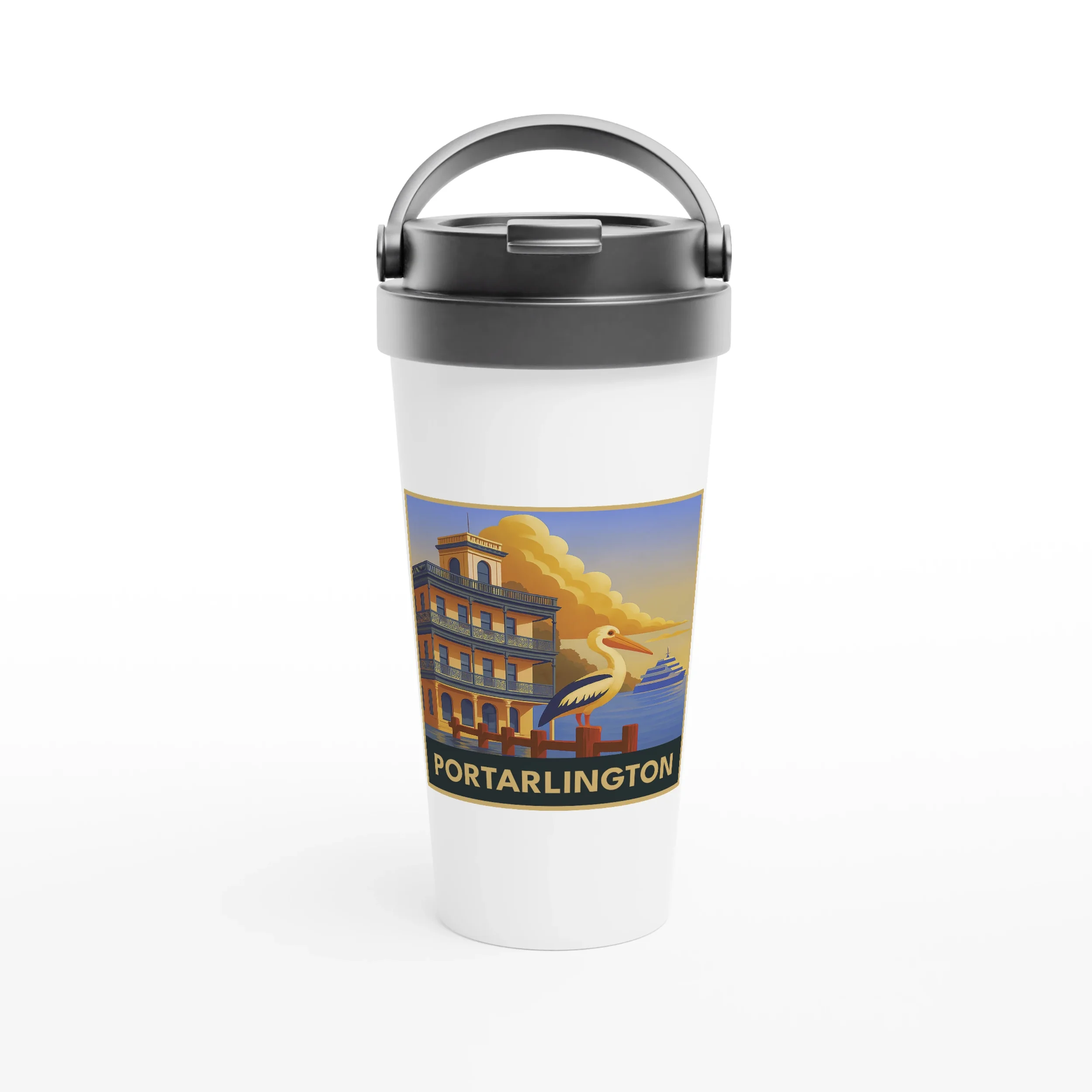 Portarlington Grand Hotel Beach Holiday Mug - Stainless Steel Coffee Cup
