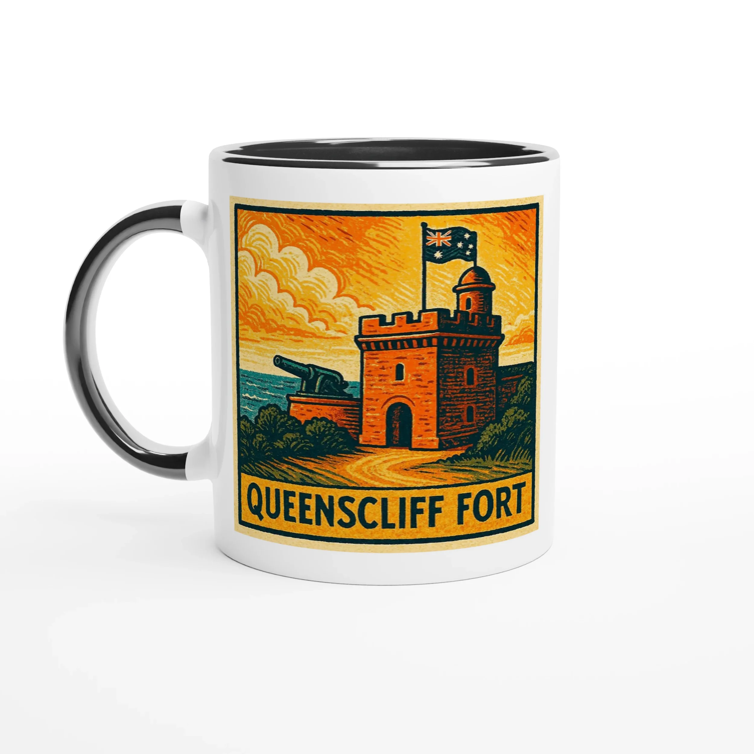 Queenscliff Fort Ceramic Mug - Bellarine Tide Art - 11oz Gift Mug