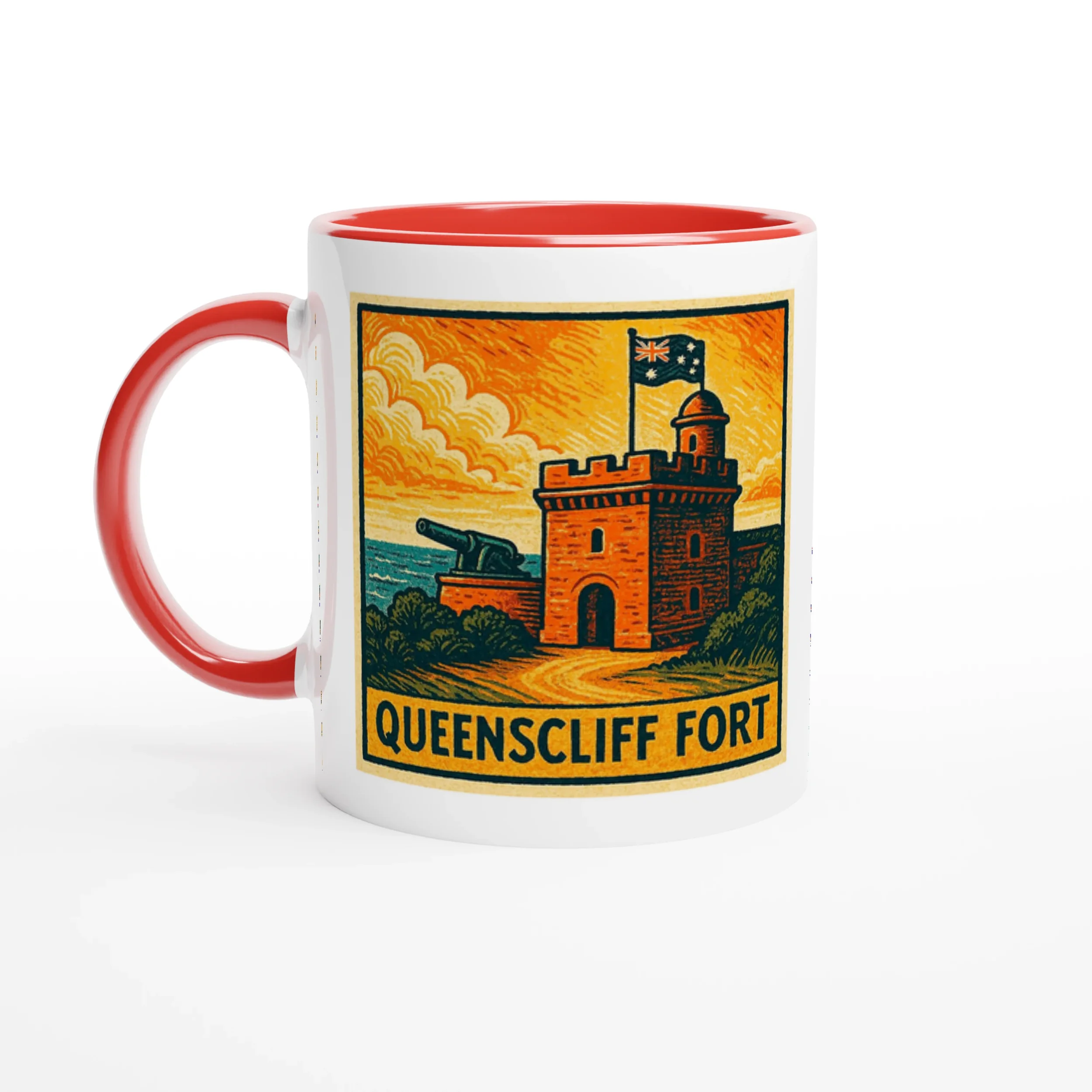 Queenscliff Fort Ceramic Mug - Bellarine Tide Art - 11oz Gift Mug