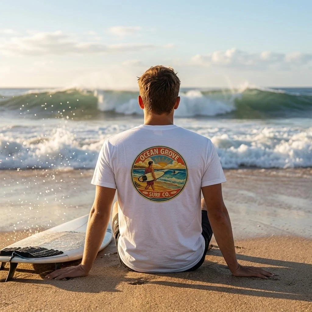 Ocean Grove Surf Co. Unisex Graphic Tee – Soft Premium Cotton Beach Shirt