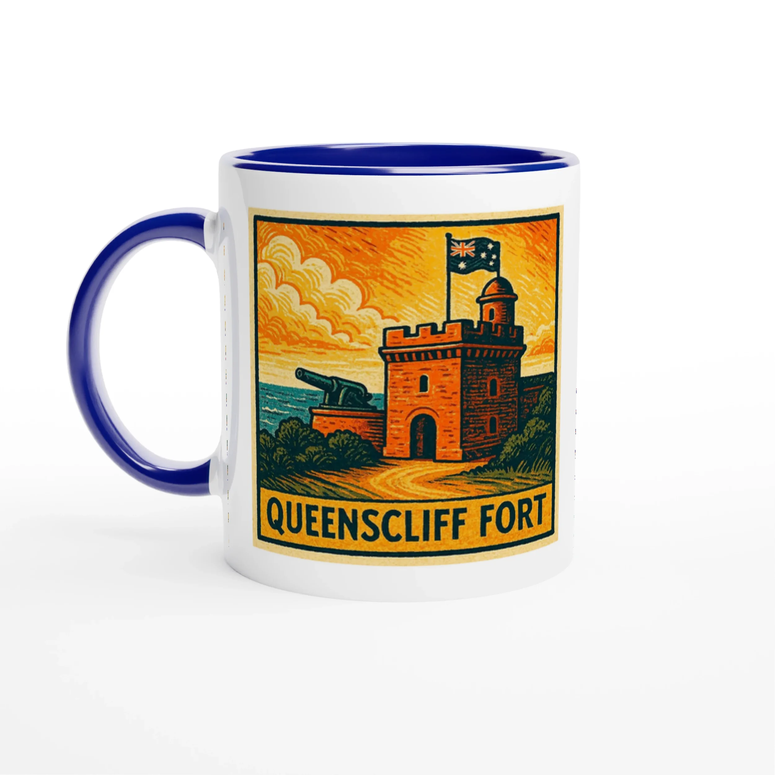 Queenscliff Fort Ceramic Mug - Bellarine Tide Art - 11oz Gift Mug