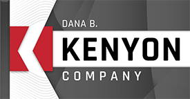 Kenyon Company logo with red and black design elements and the name Dana B.
