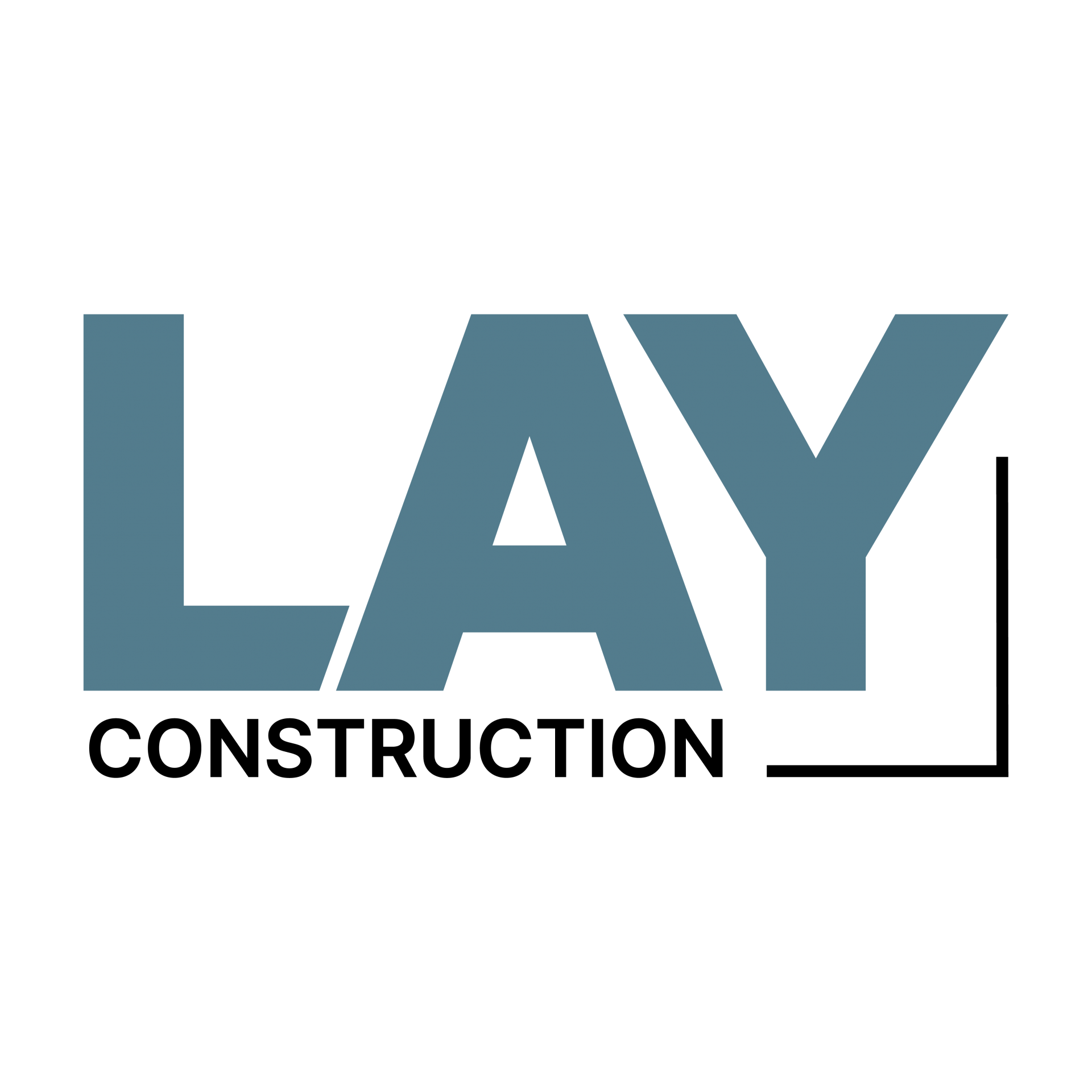 Black background with text that reads "LA" in large, bold gray letters, with a smaller "TV" above the "A" in white.