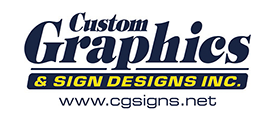 Logo for Custom Graphics & Sign Designs Inc., with website www.cgssigns.net