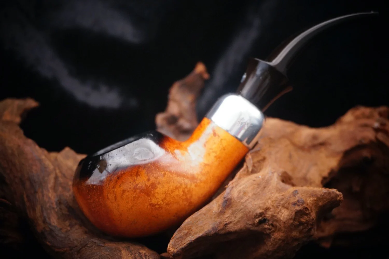 Vintage Manx Pipes Sterling Band African Meerschaum - Isle of Man Estate