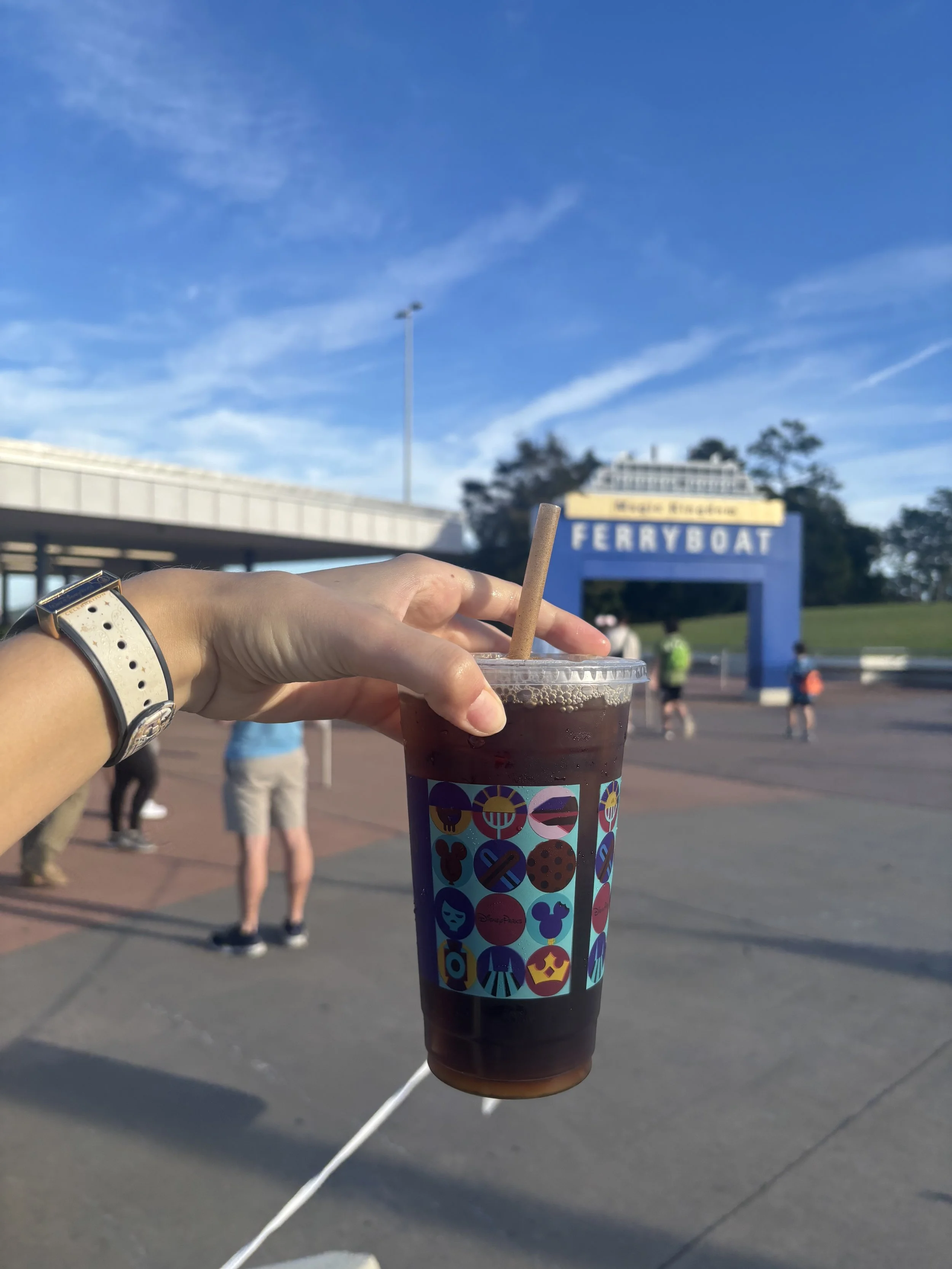 Joffrey's Coffee in front of the Ferryboat at the Transportation and Ticket Center