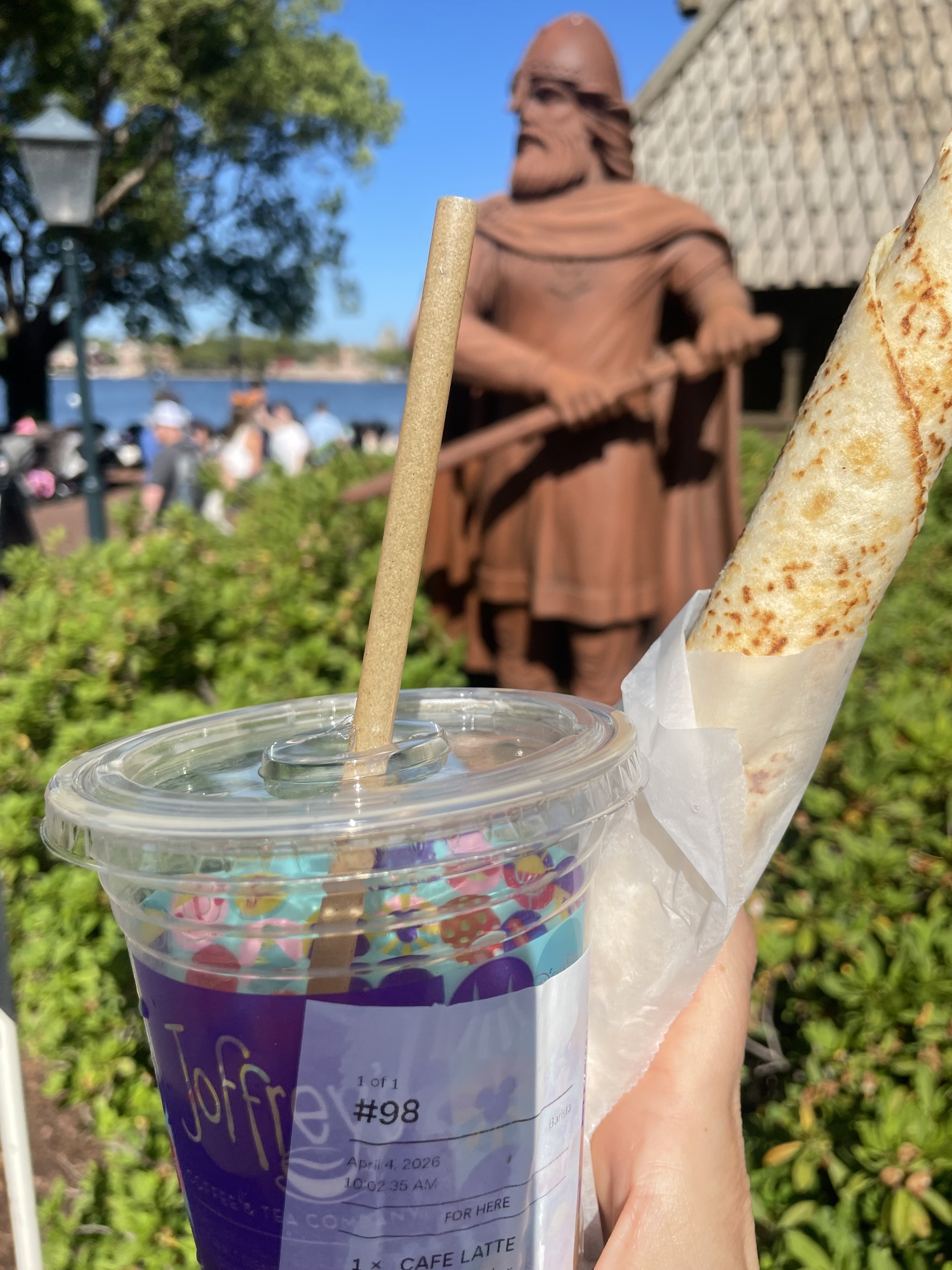 Joffrey's Ice Coffee and Lefse from the Kringla Bakerei og Kafe in Norway Pavilion, EPCOT World Showcase