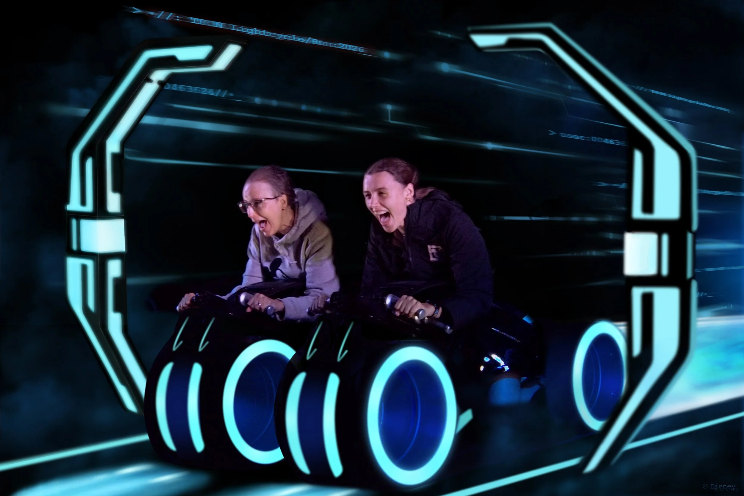 Riding TRON at Magic Kingdom, Walt Disney World 