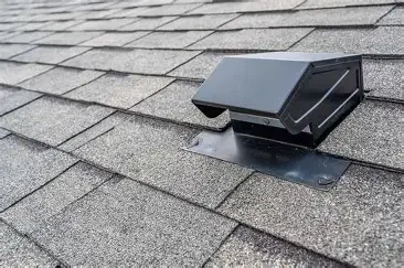 Roof vent on asphalt shingle roof
