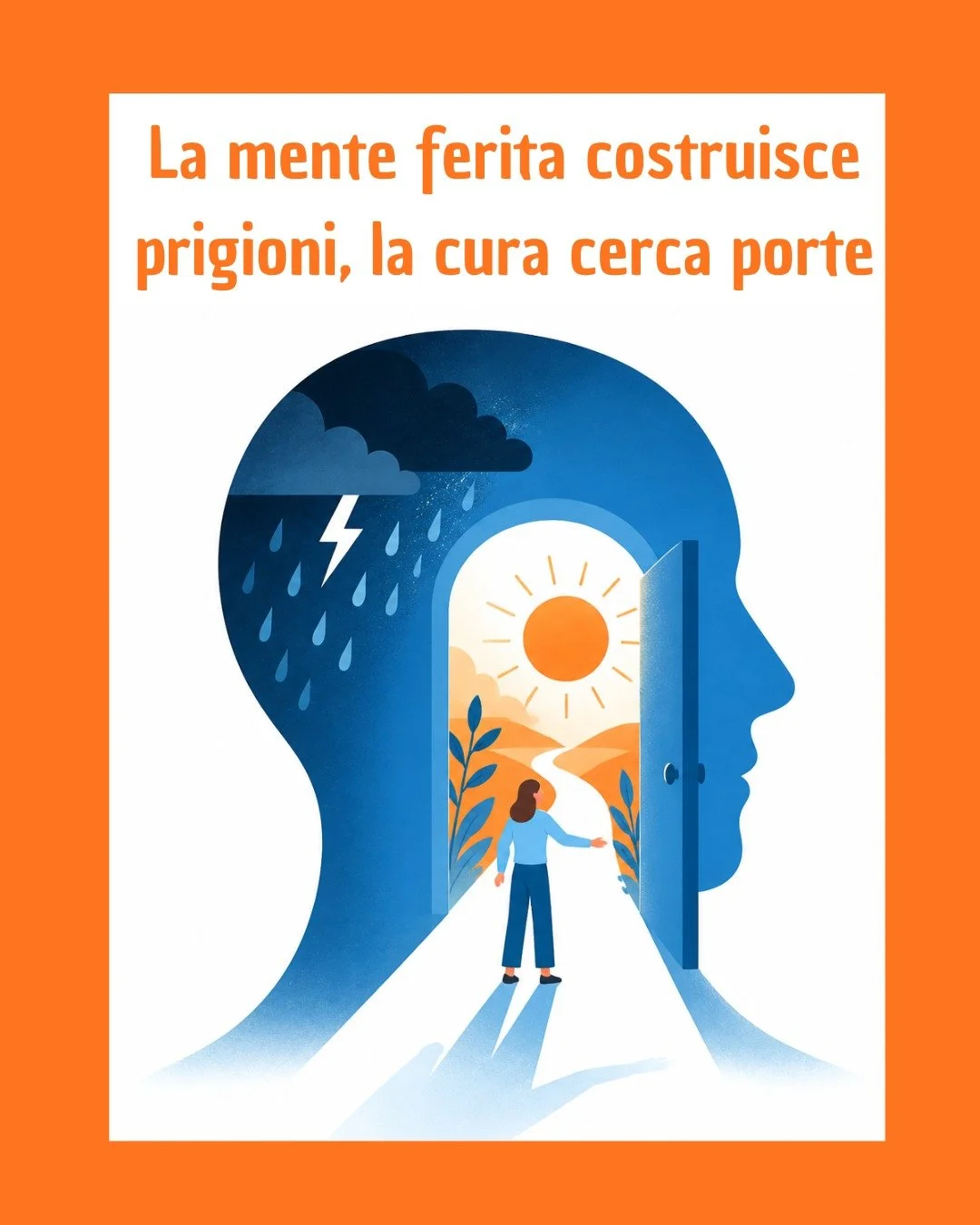Ci sono ferite che non fanno rumore.
Non spezzano il corpo: restringono lo spazio interiore.
A volte la sofferenza psicologica non assomiglia a una caduta, ma a una stanza che si chiude lentamente.
Pensieri che diventano muri. Paure che sembrano fine