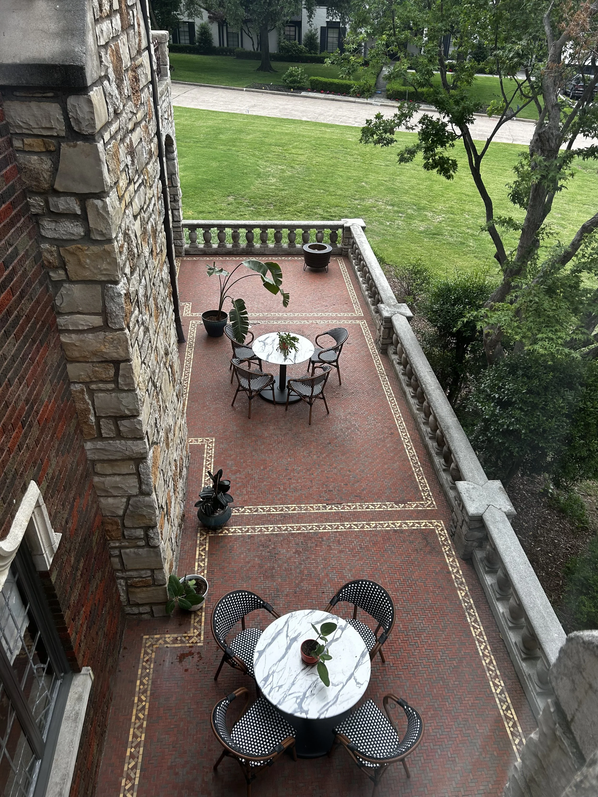 Overlooking the front patio