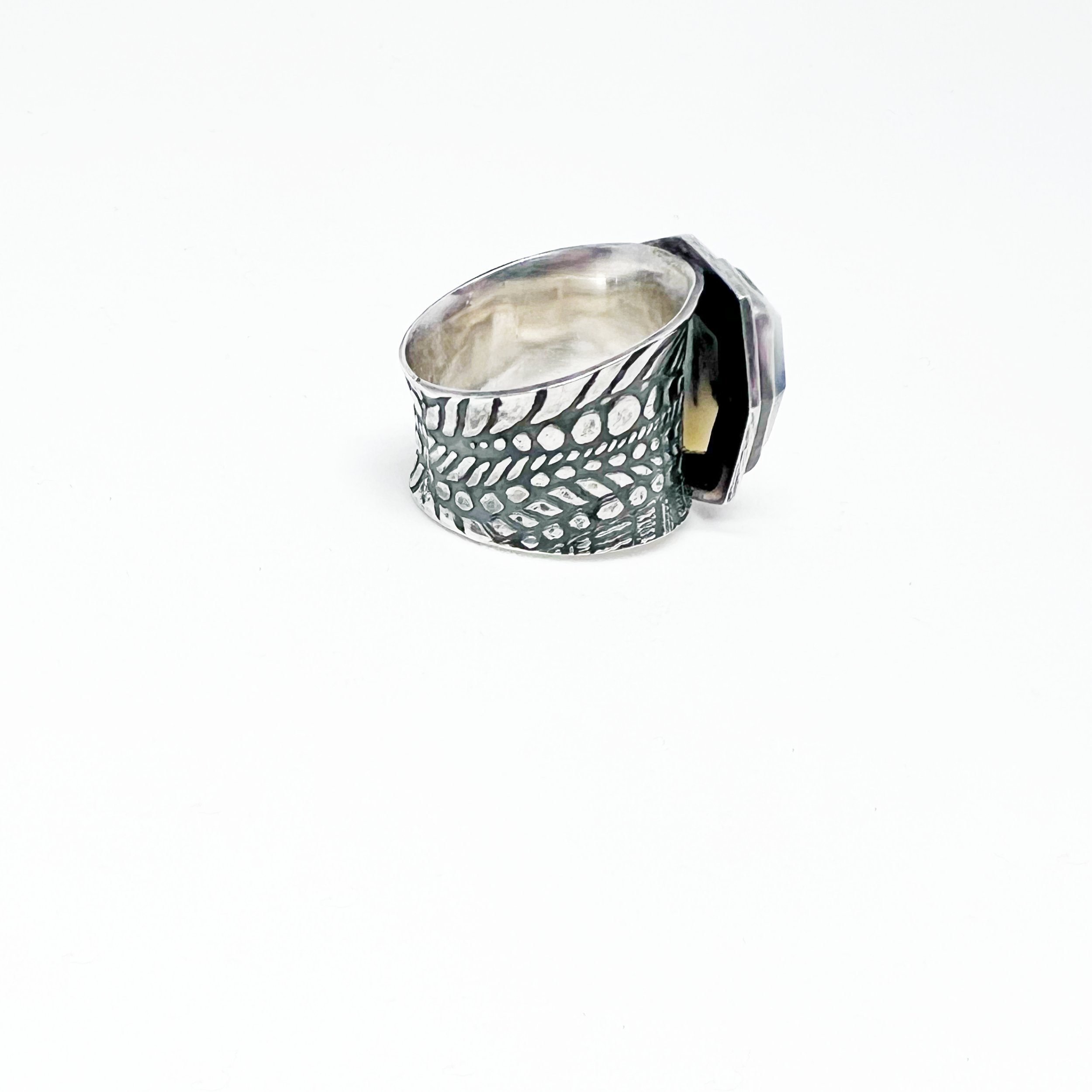 Sterling Silver Dendritic Opal Ring – Handmade Nature-Inspired Jewelry
