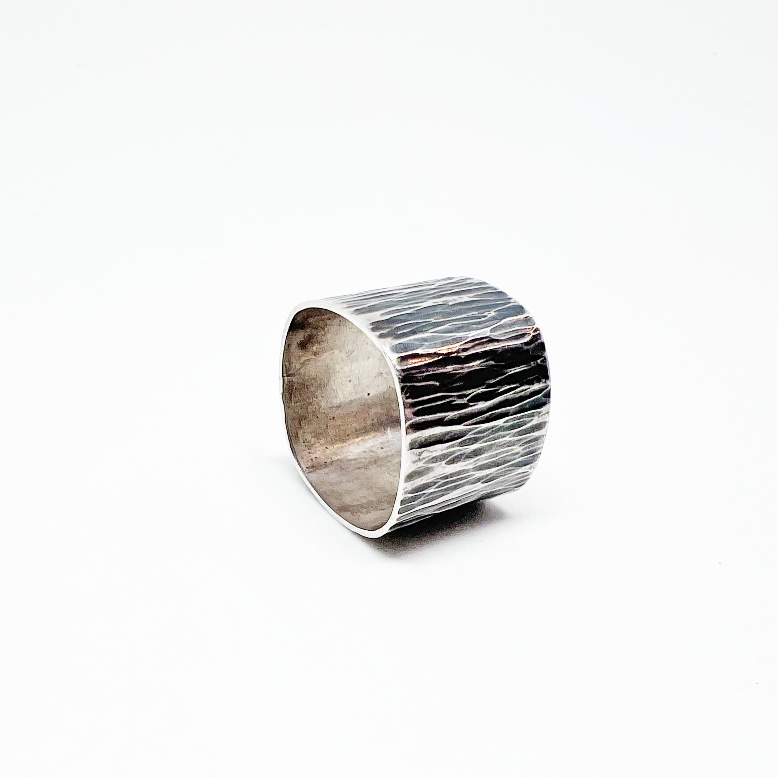 Wide Textured Band Ring