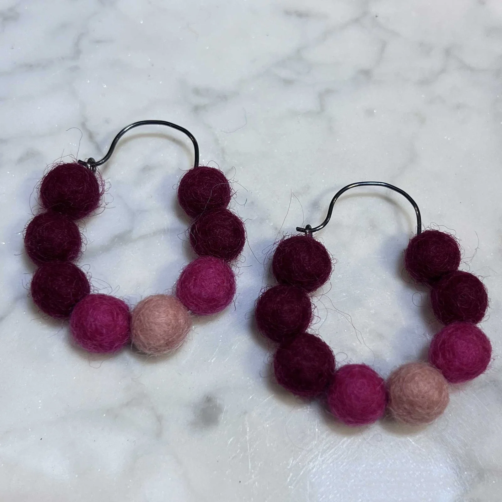 Colorful Felted Wool Hoops (large)