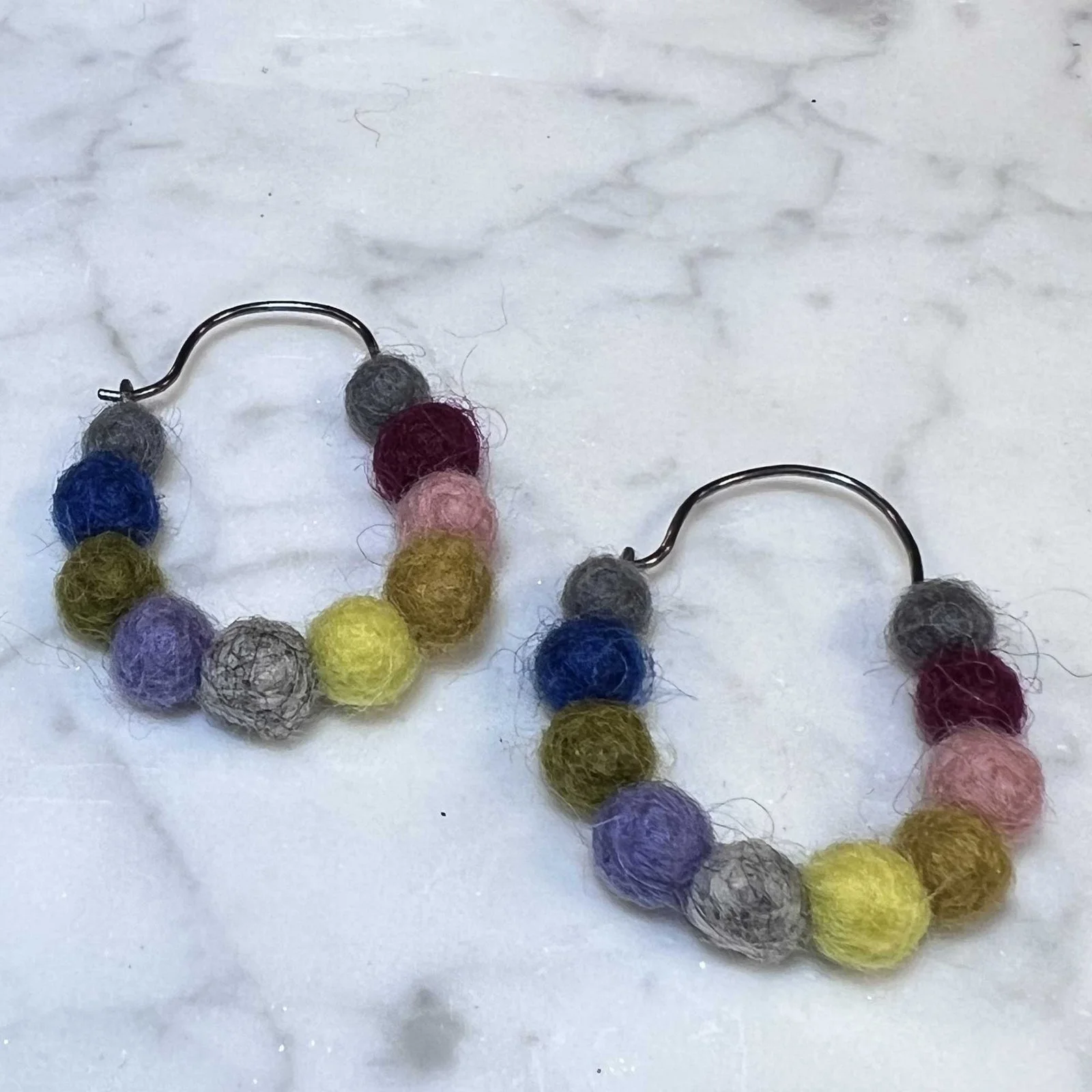 Handmade Felted Wool Hoops (small)