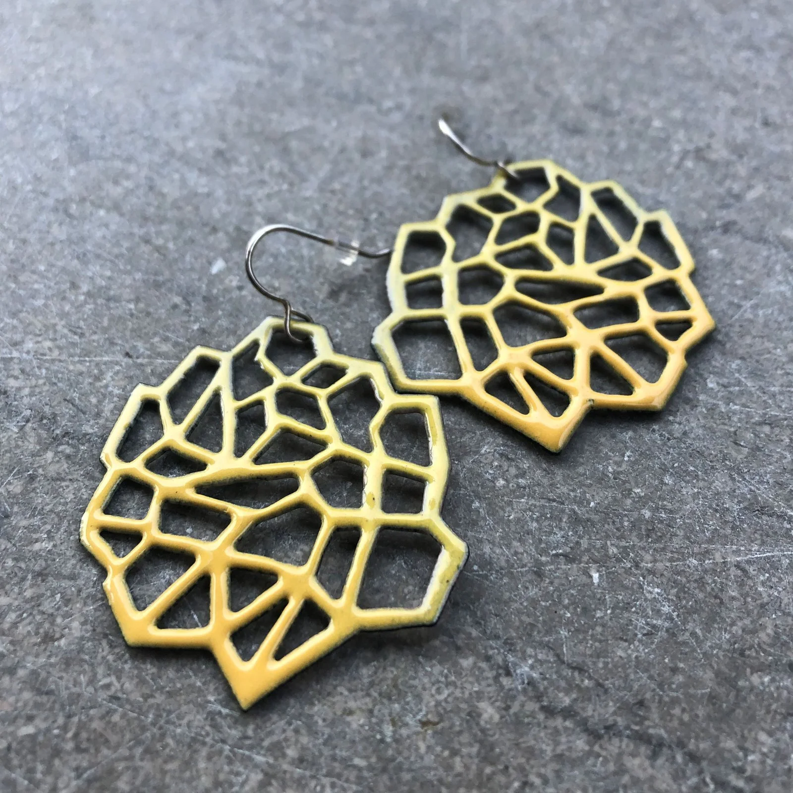 Handmade Geometric Enamel Earrings