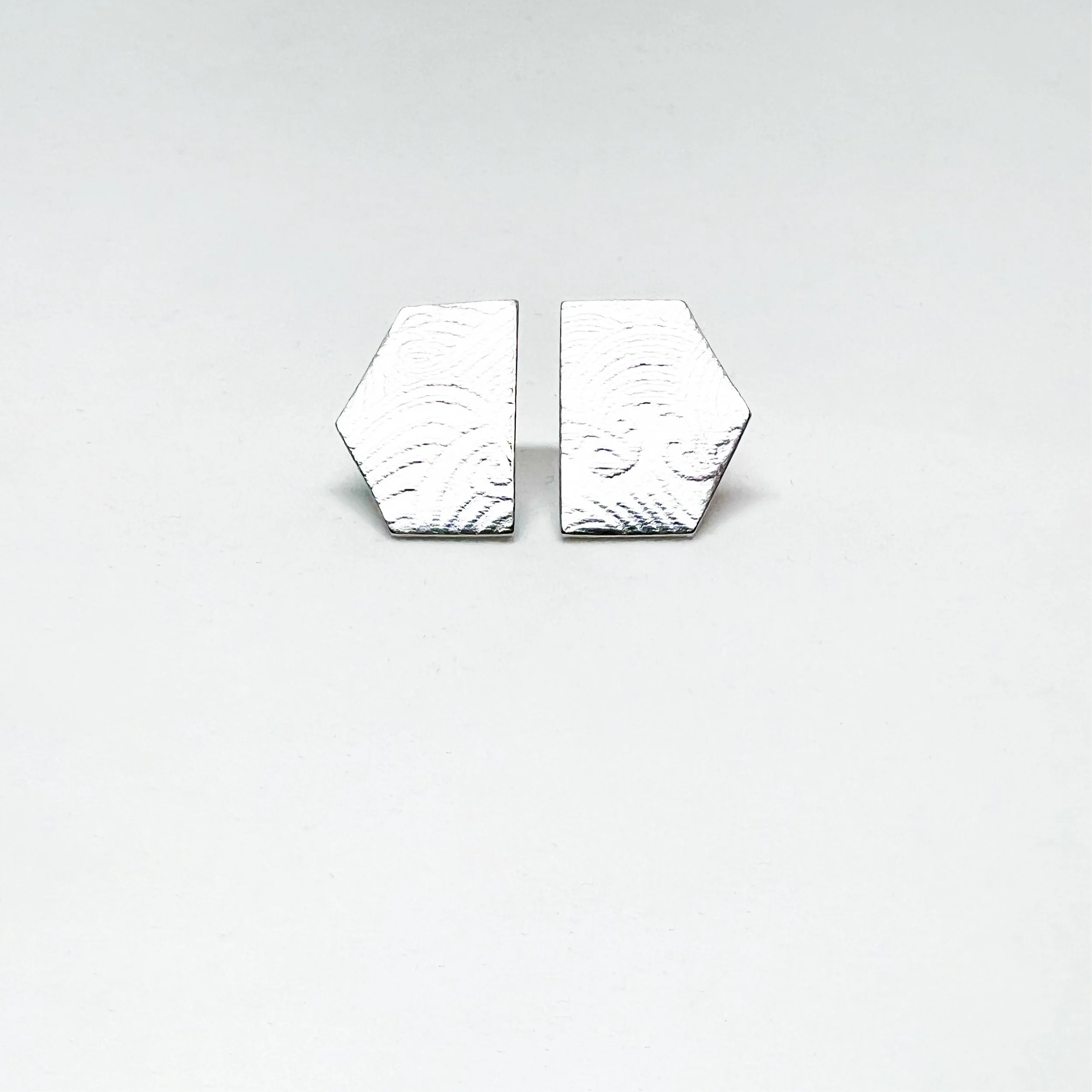 Embossed Geometric Sterling Studs