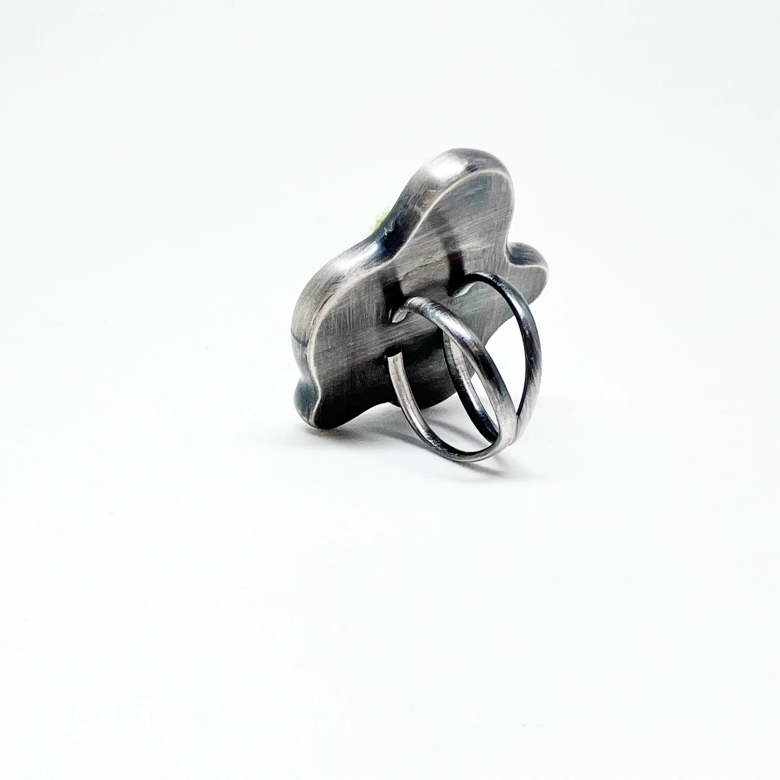Statement Felted Wool Ring in Sterling Silver