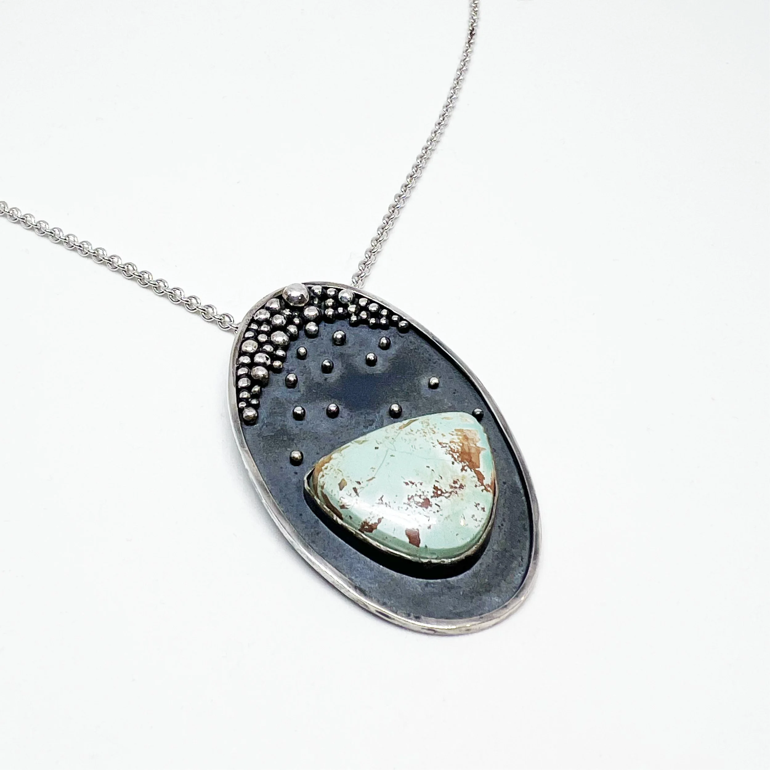 Handcrafted Sterling Silver Turquoise Statement Necklace