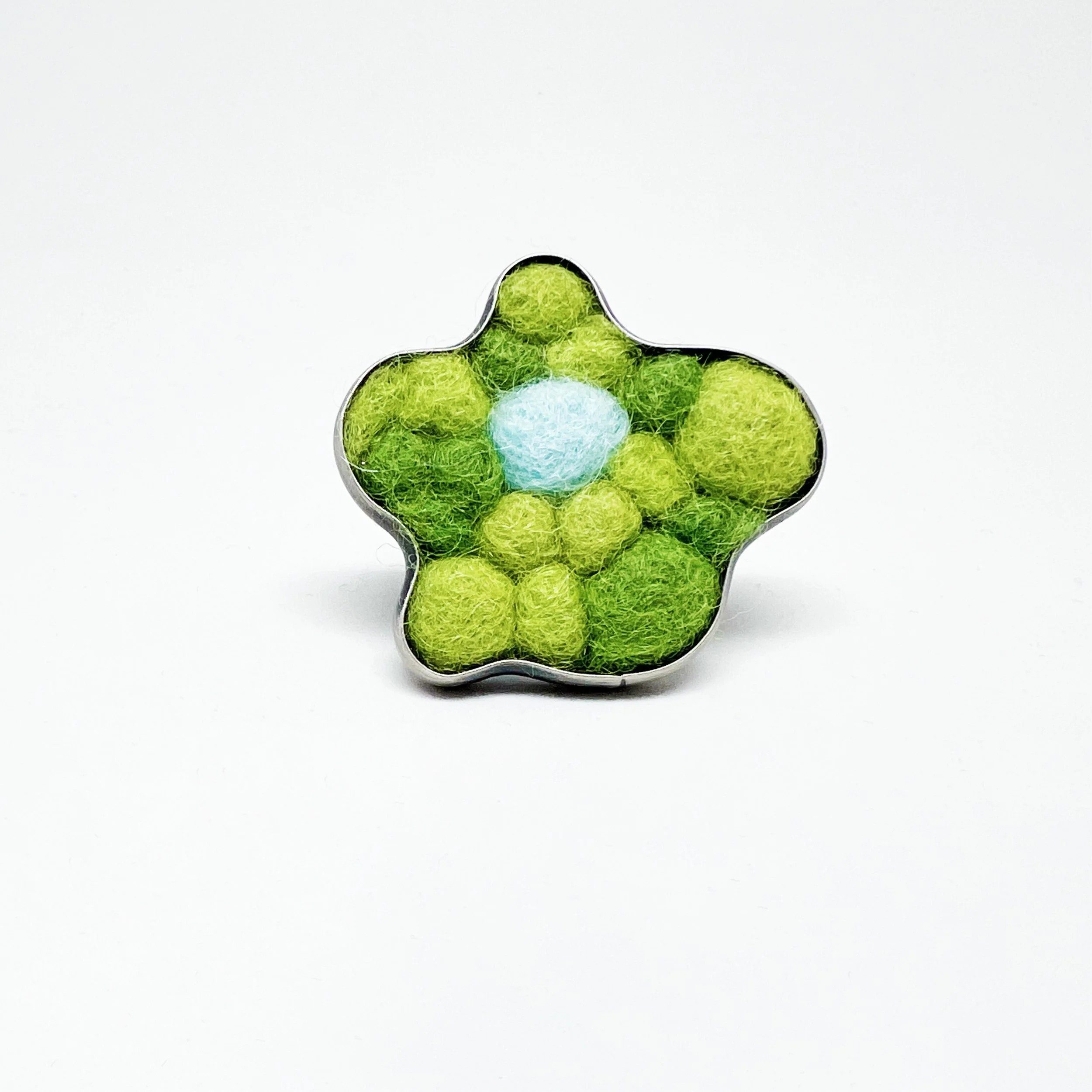 Lightweight Felted Wool Cocktail Ring with Organic Design