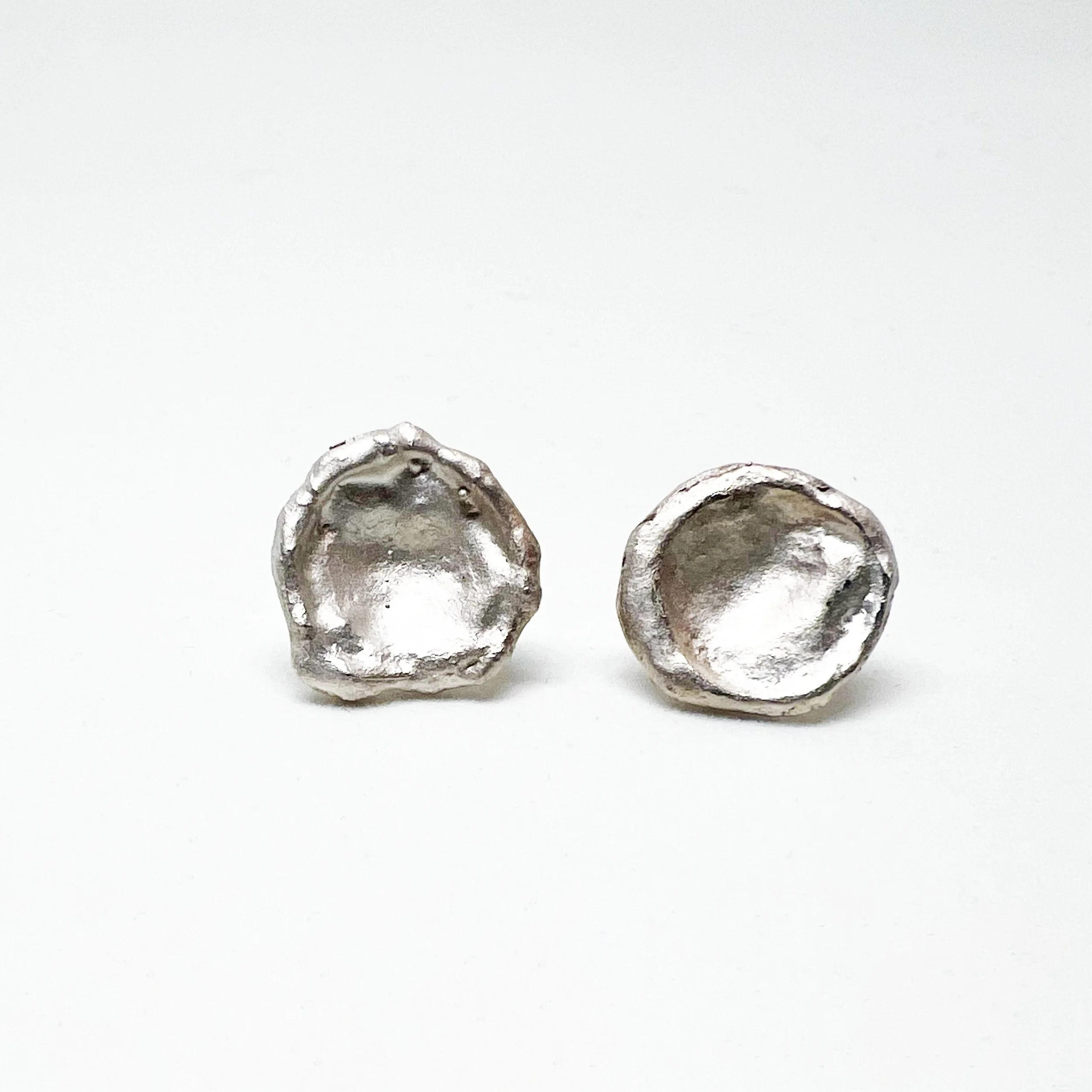 Water Cast Sterling Silver Posts