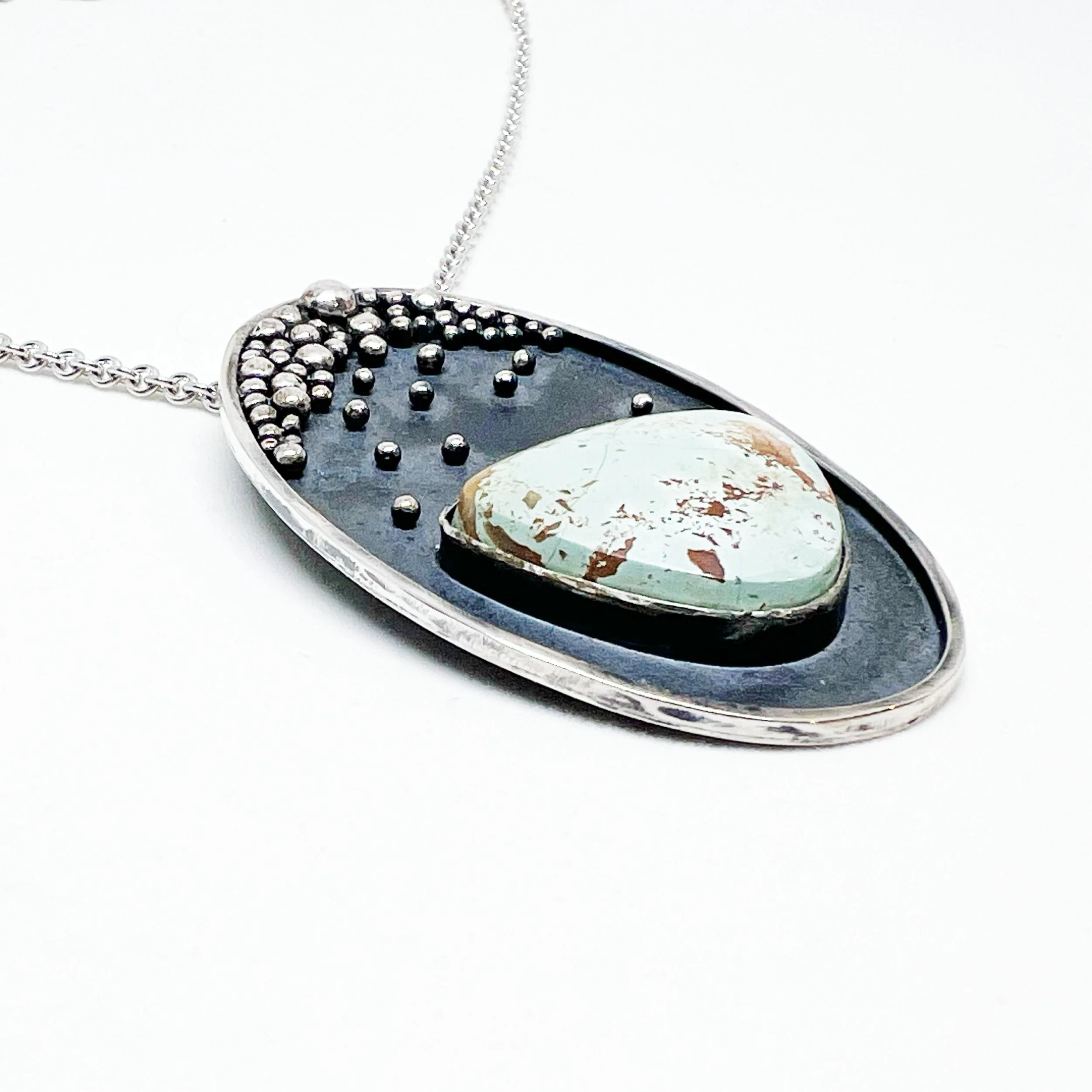 Women’s Turquoise Pendant Necklace in Sterling Silver