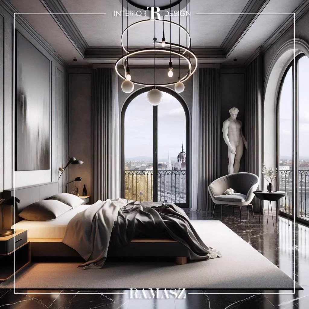 Celebrating masculinity with my design in this Secessionist Budapest Apartment on Gellert Hill. Please take a look at the visual of the bedroom. More images are coming soon. Stay tuned.

#interiordesign #masculine #bedroom #architect #architecture #d