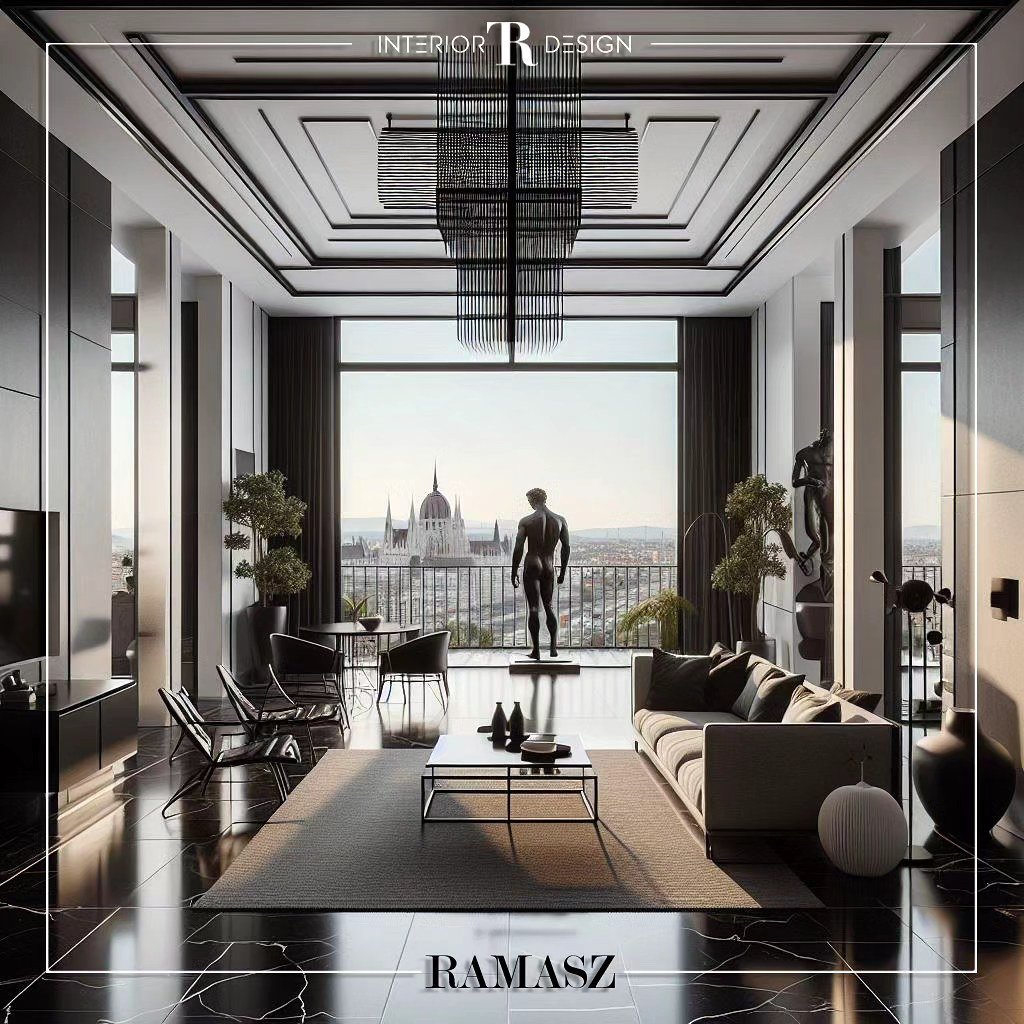 My design for a modern villa living room interior on the prestigious R&oacute;zsadomb hill in Budapest. Using art deco elements and mixing the modern with traditional interior design values is one of my favourite design approaches. 

#interiordesign 