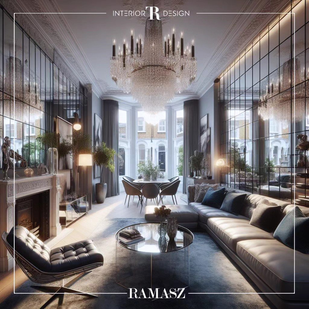 Our Camden townhouse project, where the aim was to maximize the living room space by using full height tiled wall mirror that can beautifully reflect the light from the original Victorian chandelier.

#camden #victorian #interiordesign #architecture 