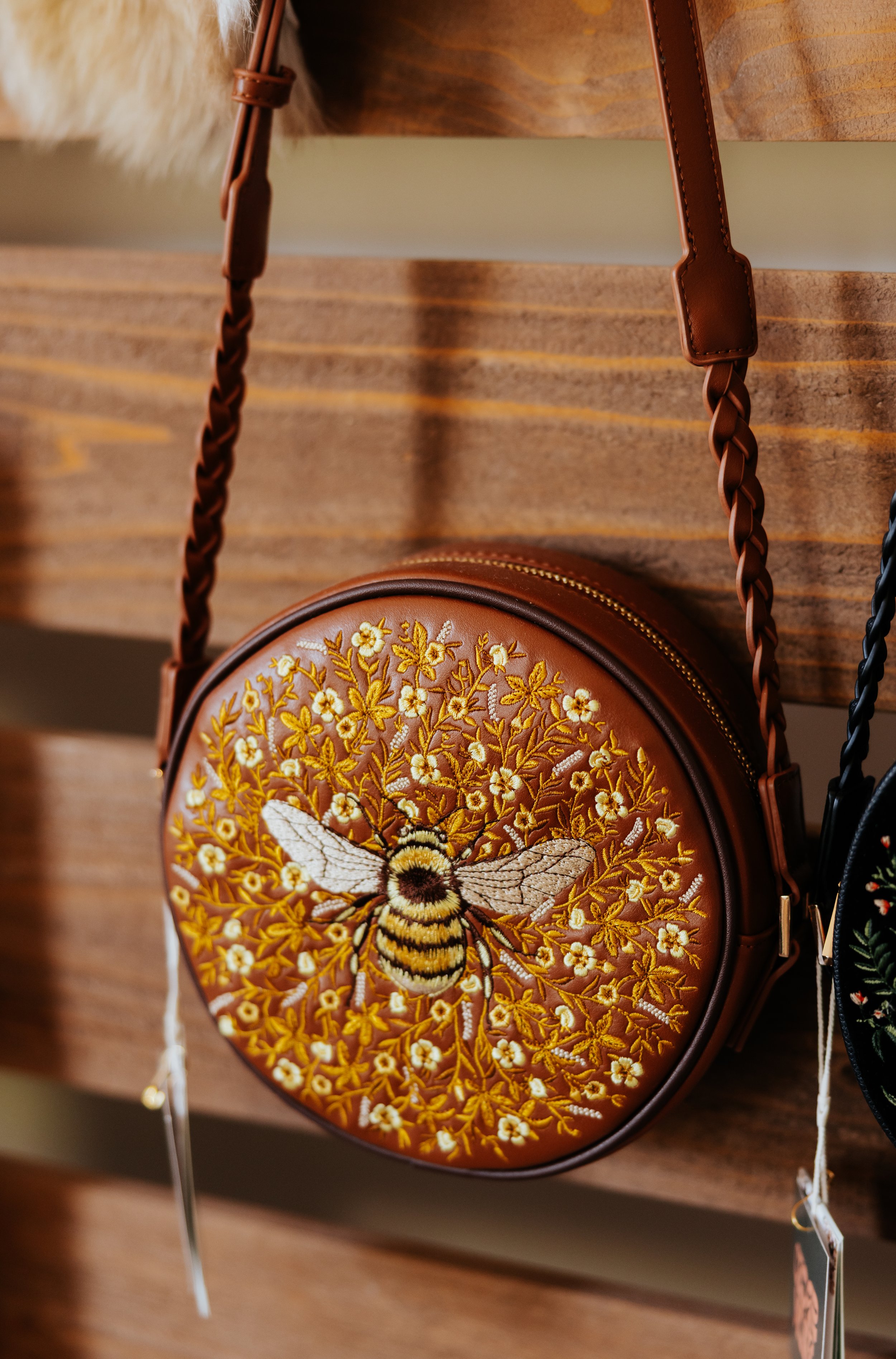 Bumble Bee Tan Circle Purse