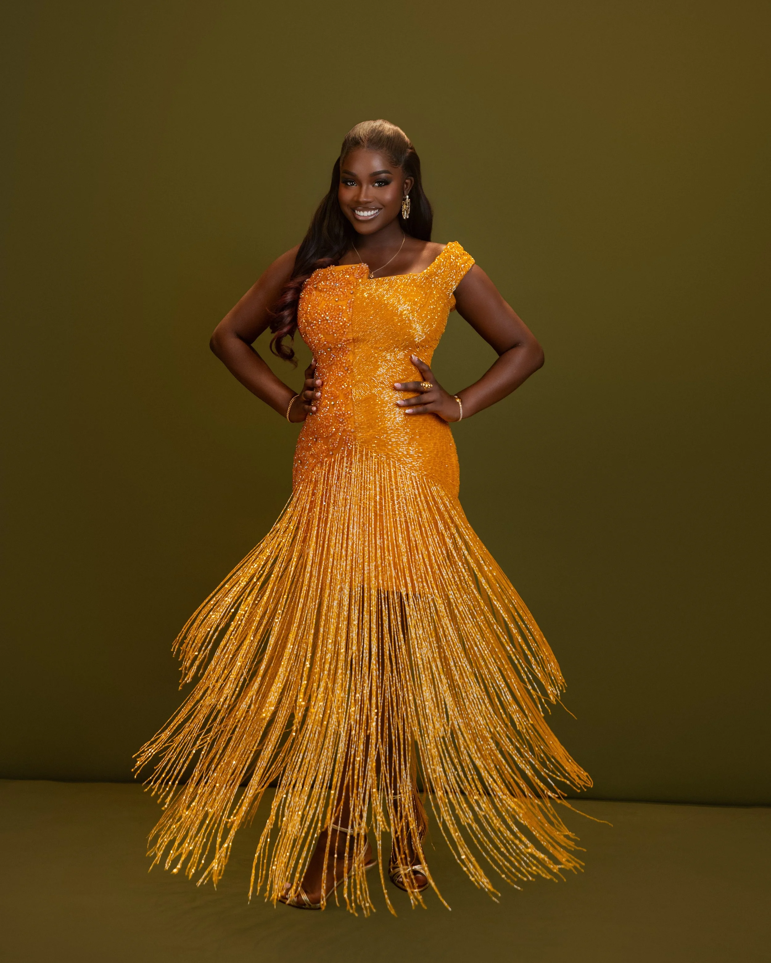 Marigold fringe Dress