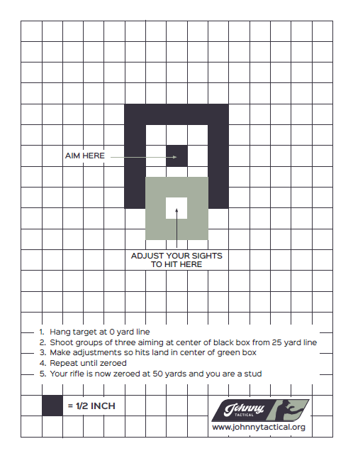 50 Yard Zero Target for 25 Yard Range