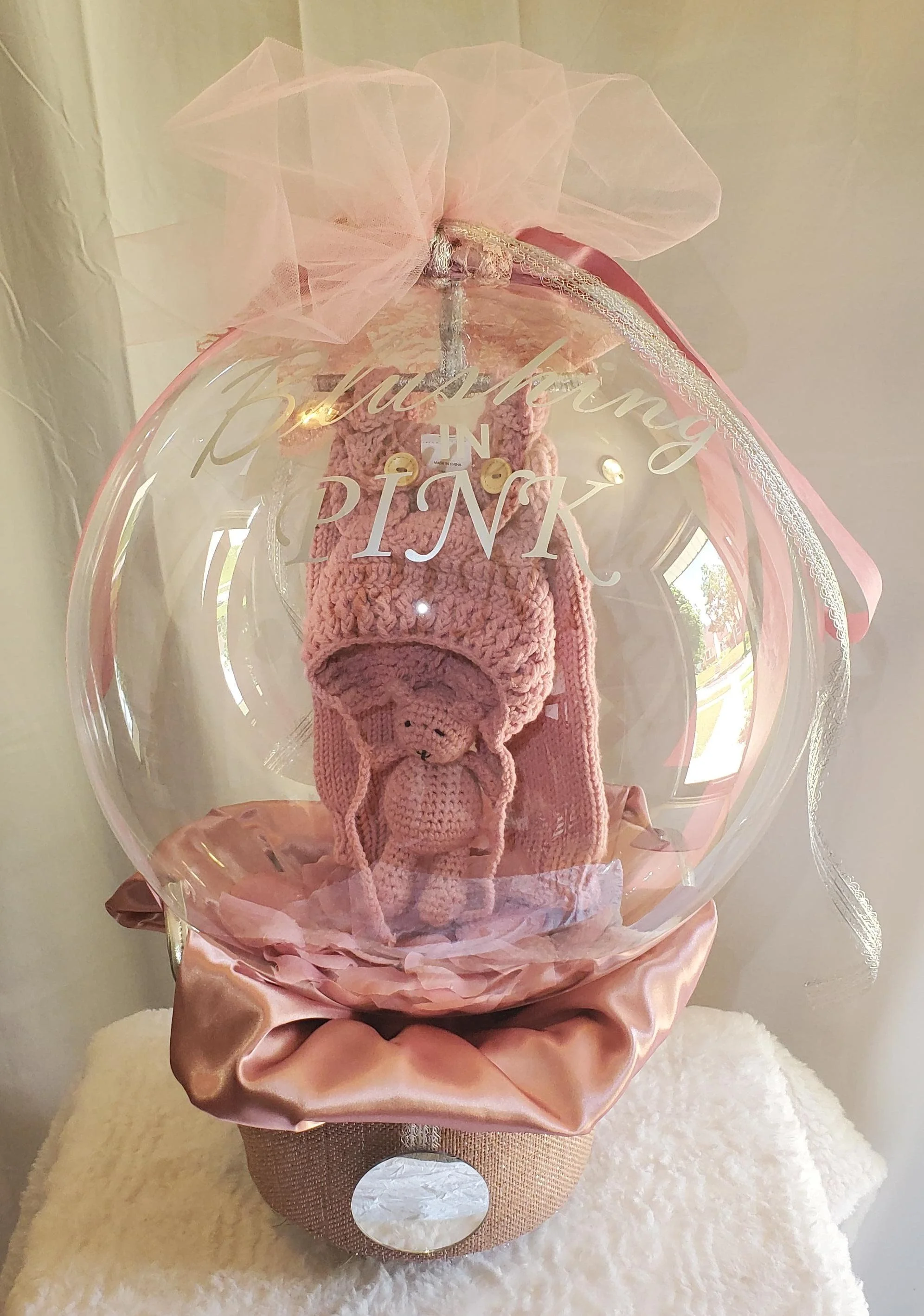 Luxury custom Crystal Capsule gift designed in Milwaukee for boutique event styling and baby shower celebration or baby shower gift